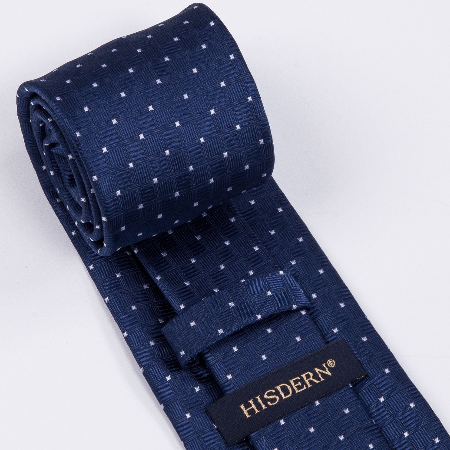 Hisdern Blue Plaid Pocket Square With Matching Tie