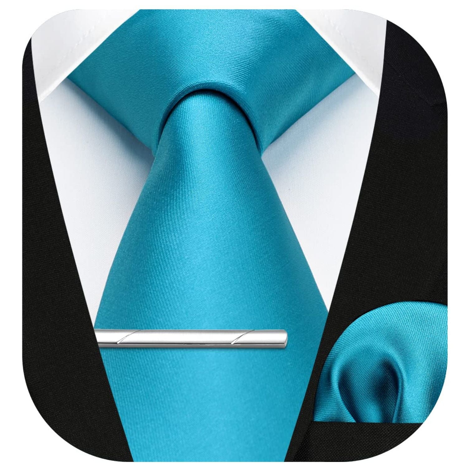 Hisdern Aqua Blue Solid Wedding Accessories Set With Clip