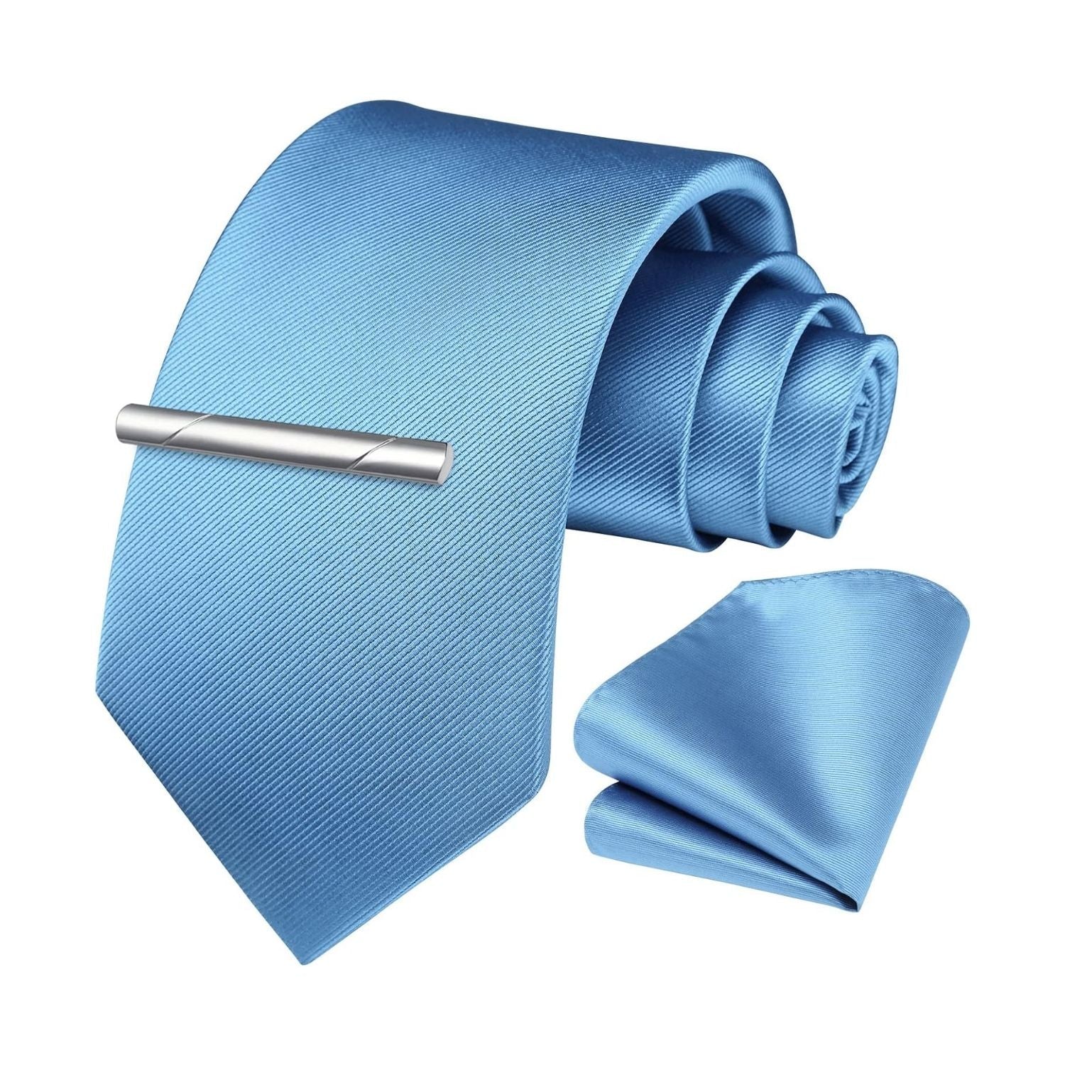 Hisdern Baby Blue Solid Wedding Accessories Set With Clip