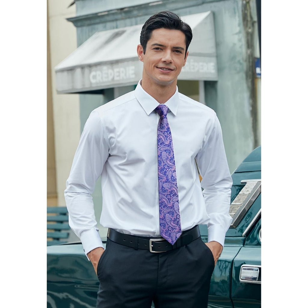 Hisdern Extra Long Blue Paisley Set For Groomsmen