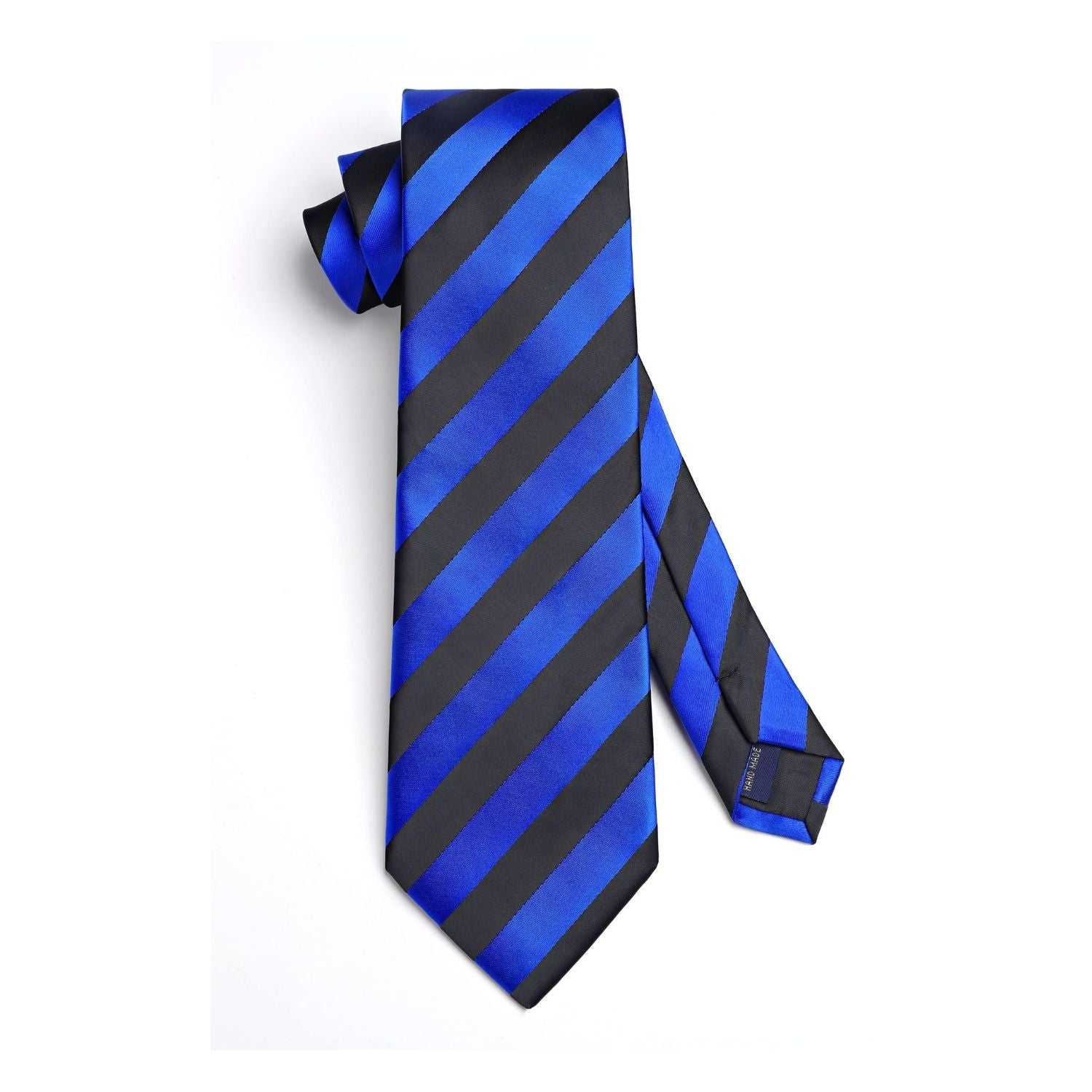 Hisdern Blue Black Striped Business Tie Set