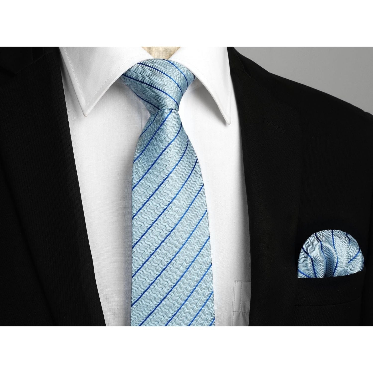 Hisdern Blue Striped Business Accessories Set