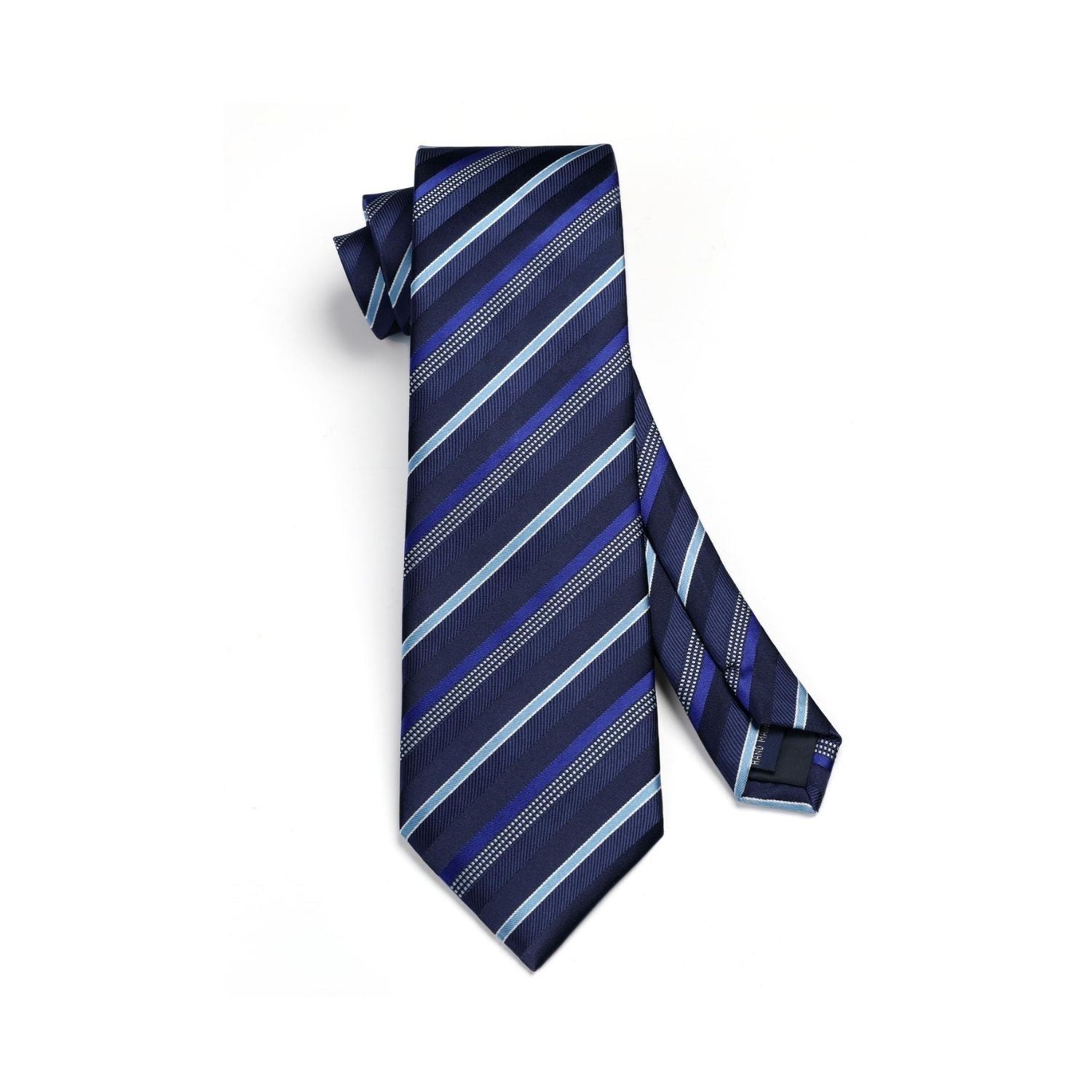 Hisdern Navy Blue Striped Business Tie Set