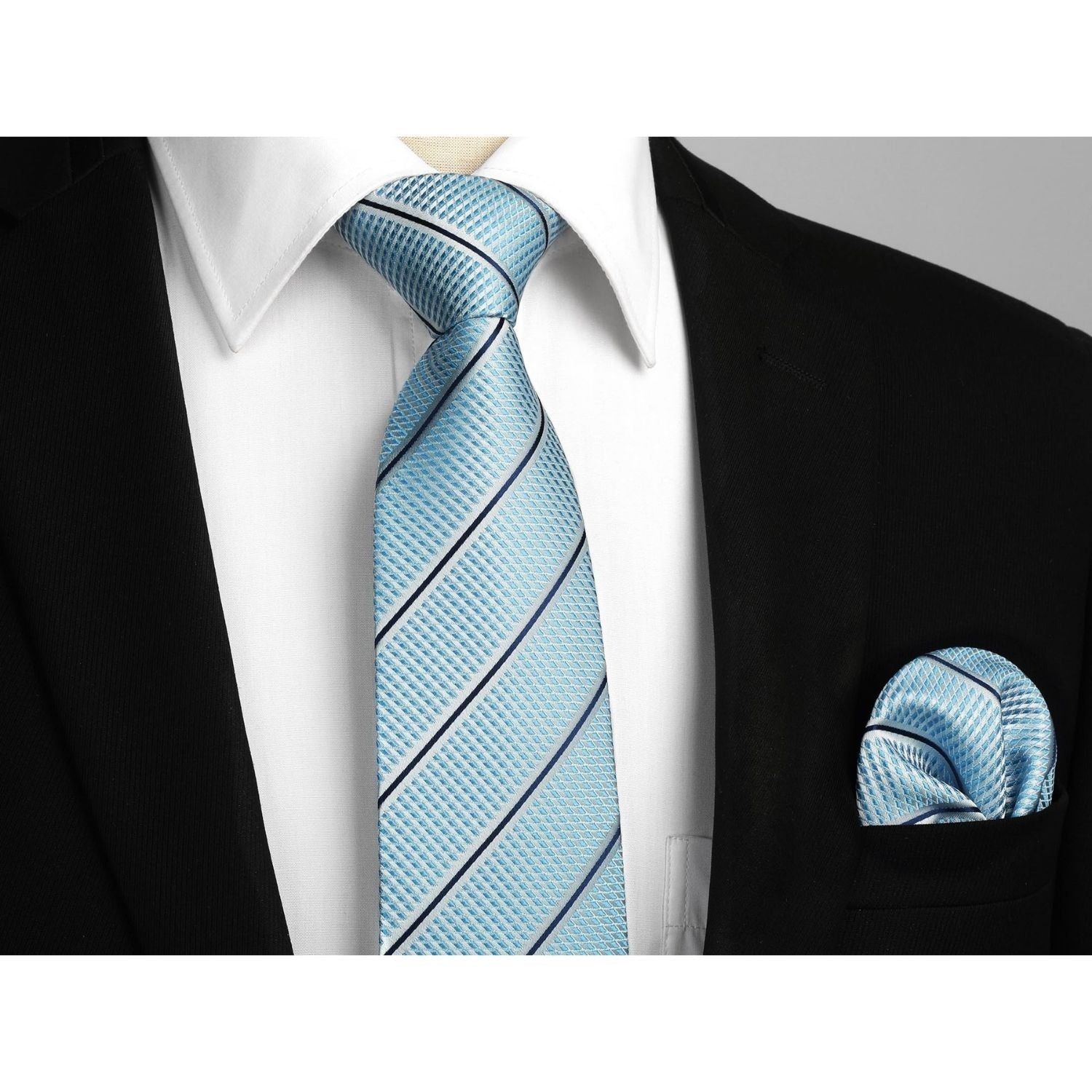 Hisdern Blue Striped Wedding Accessories Set