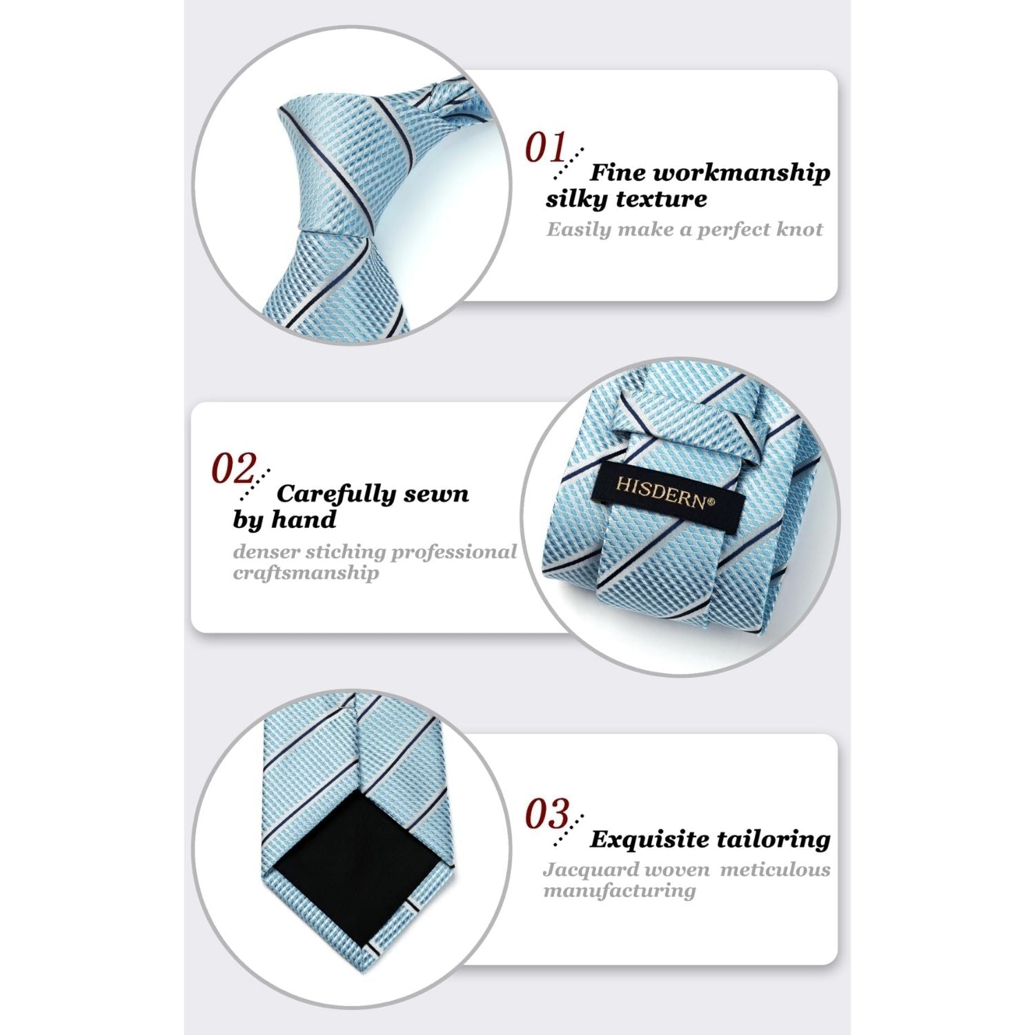 Hisdern Blue Striped Wedding Accessories Set