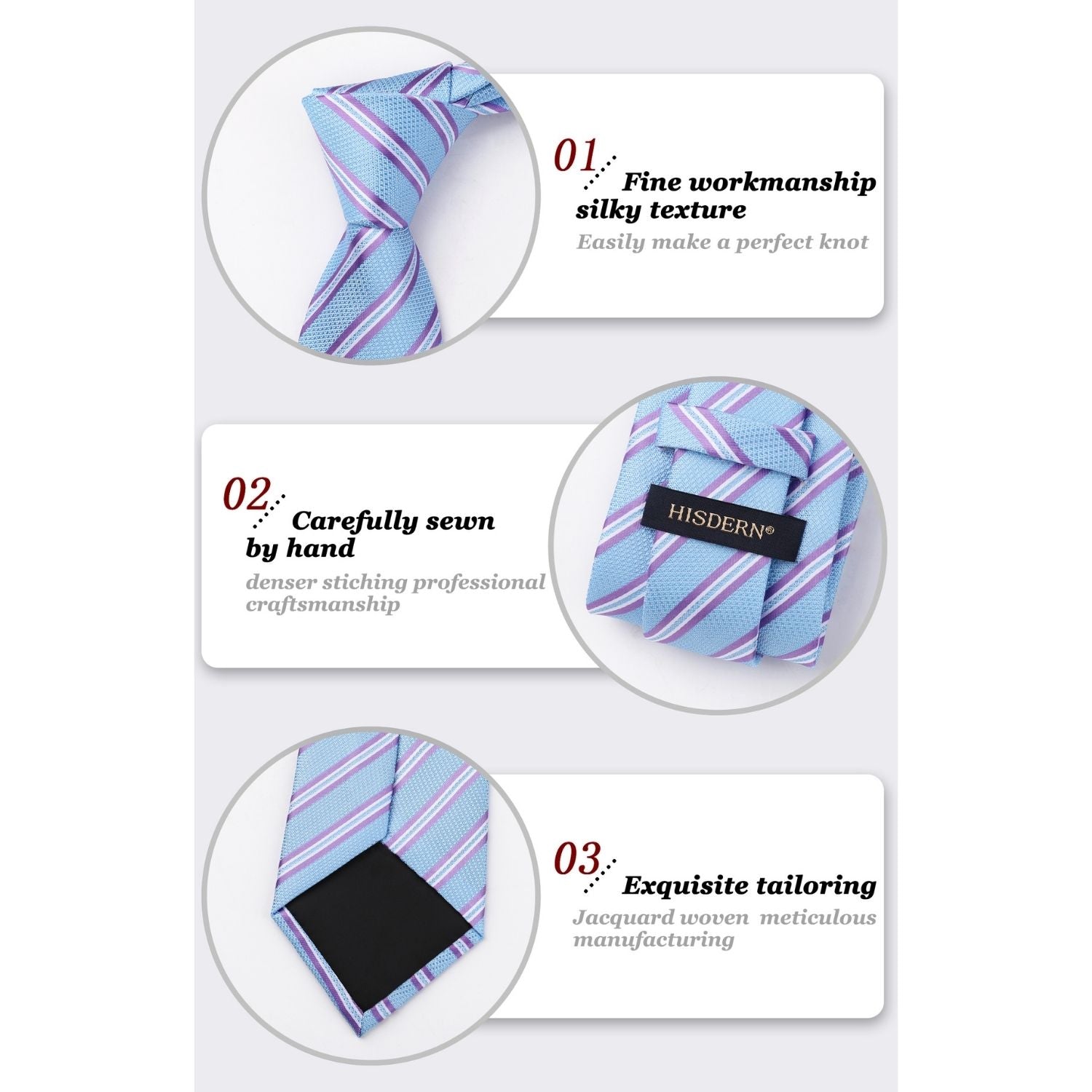 Hisdern Blue Striped Wedding Accessories Set