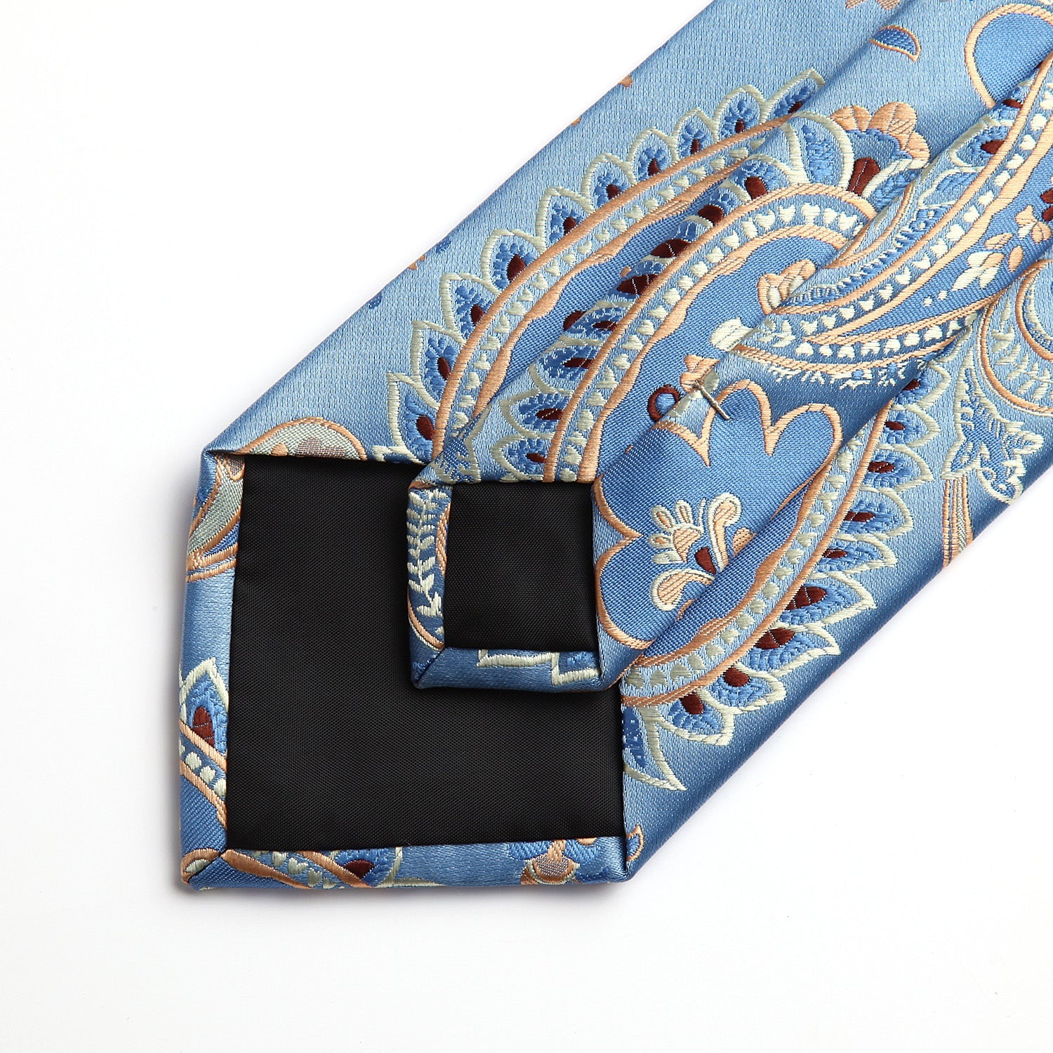Hisdern Light Blue Purple Paisley Set For Groomsmen