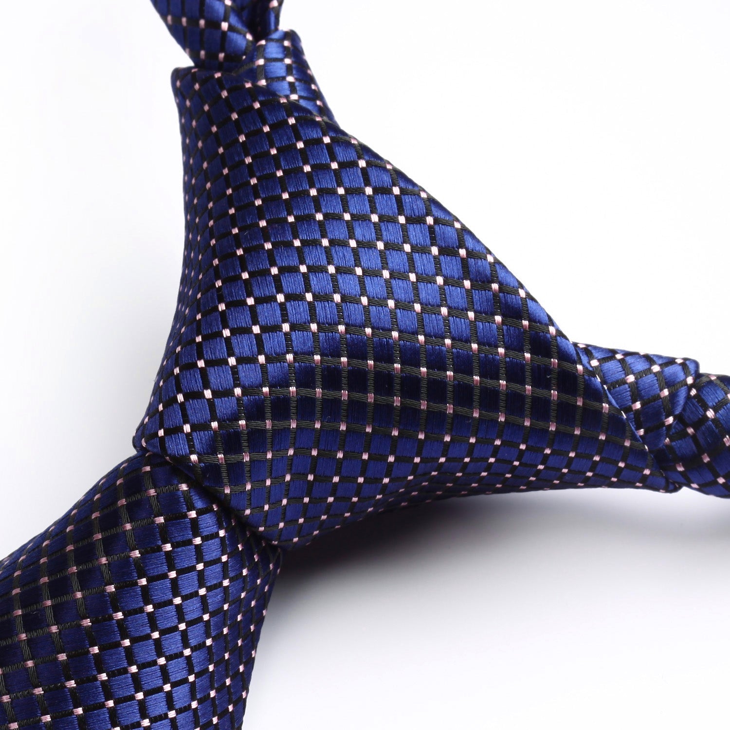 Hisdern Navy Blue Plaid Wedding Accessories Set