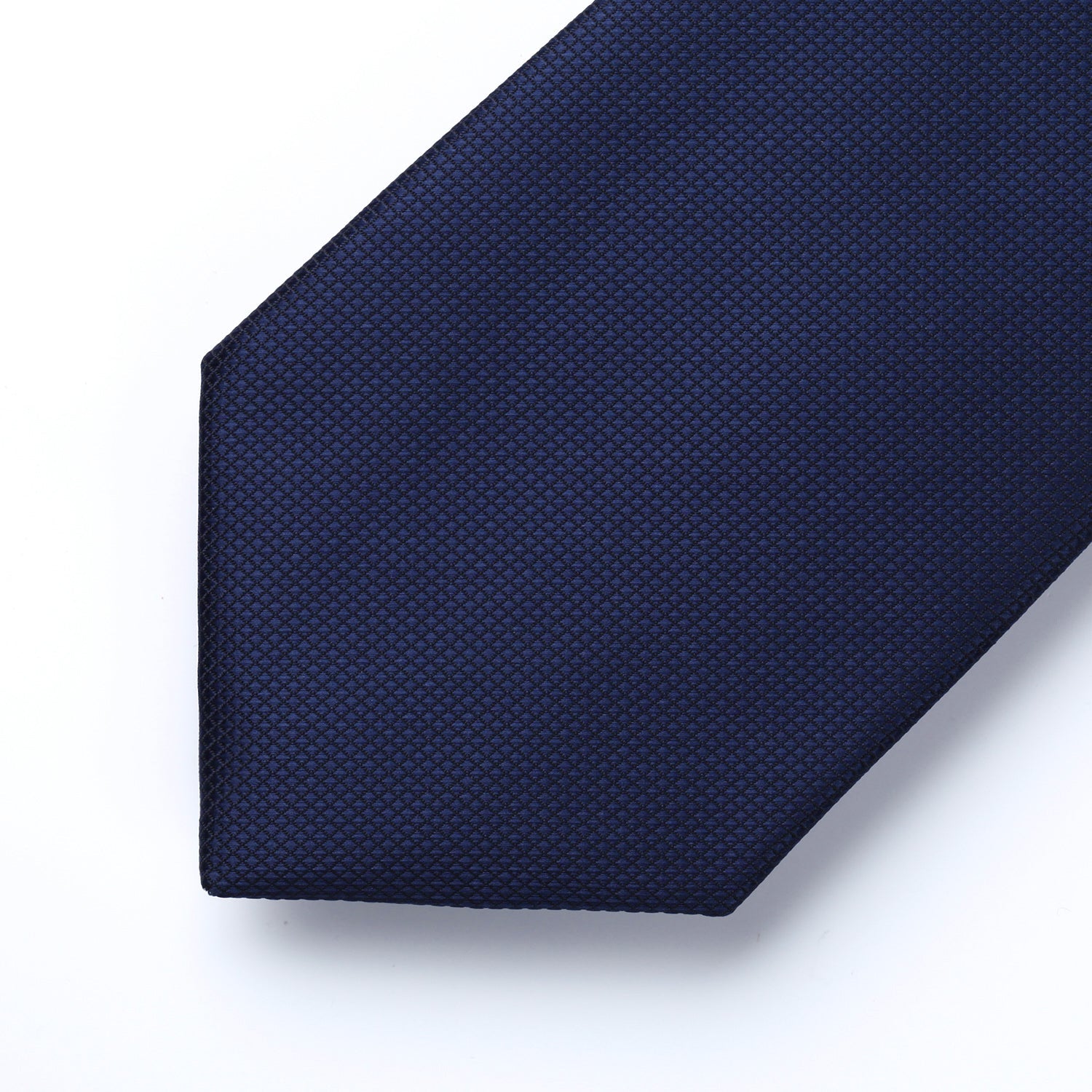 Hisdern Navy Blue Plaid Pocket Square With Matching Tie