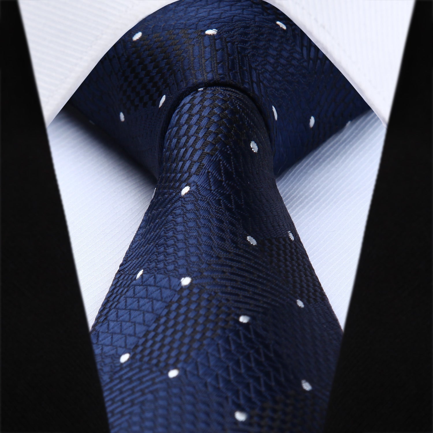 Hisdern Navy Blue White Plaid Wedding Accessories Set