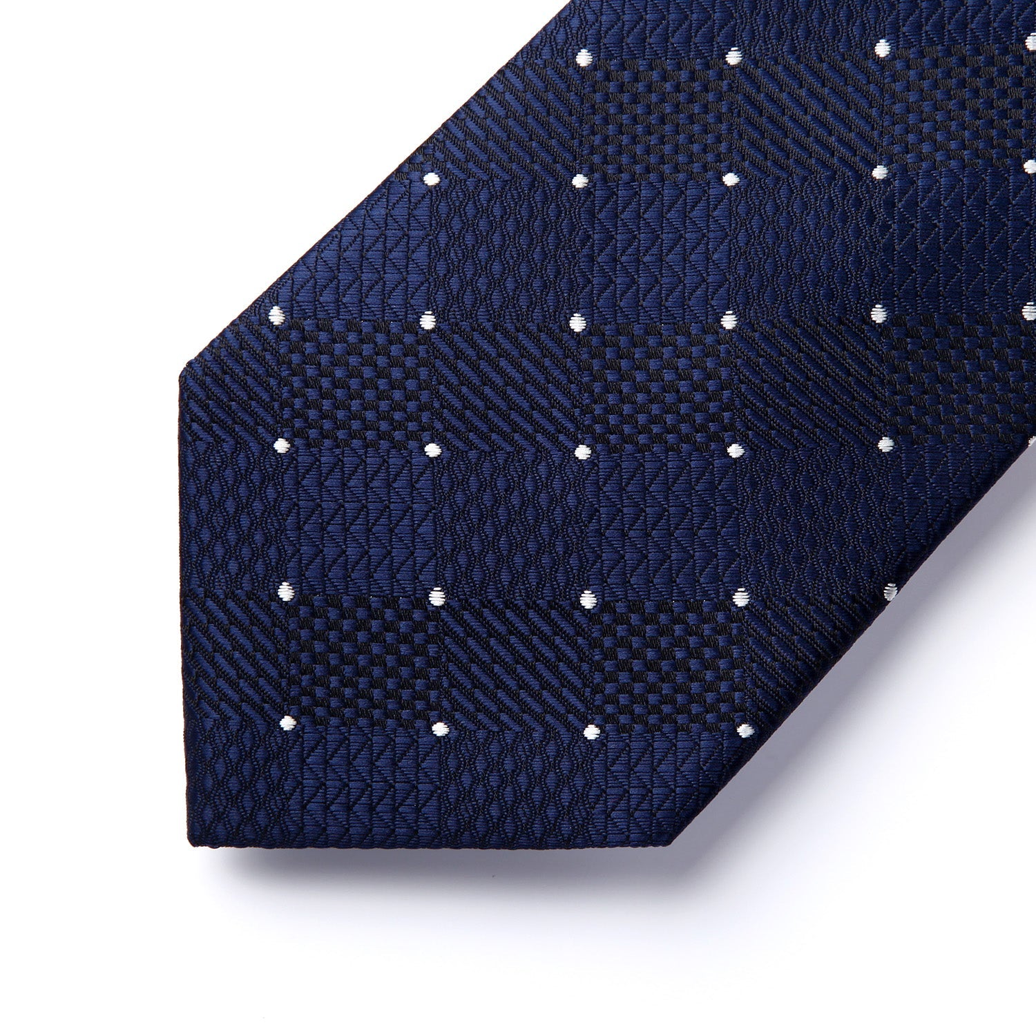 Hisdern Navy Blue White Plaid Wedding Accessories Set