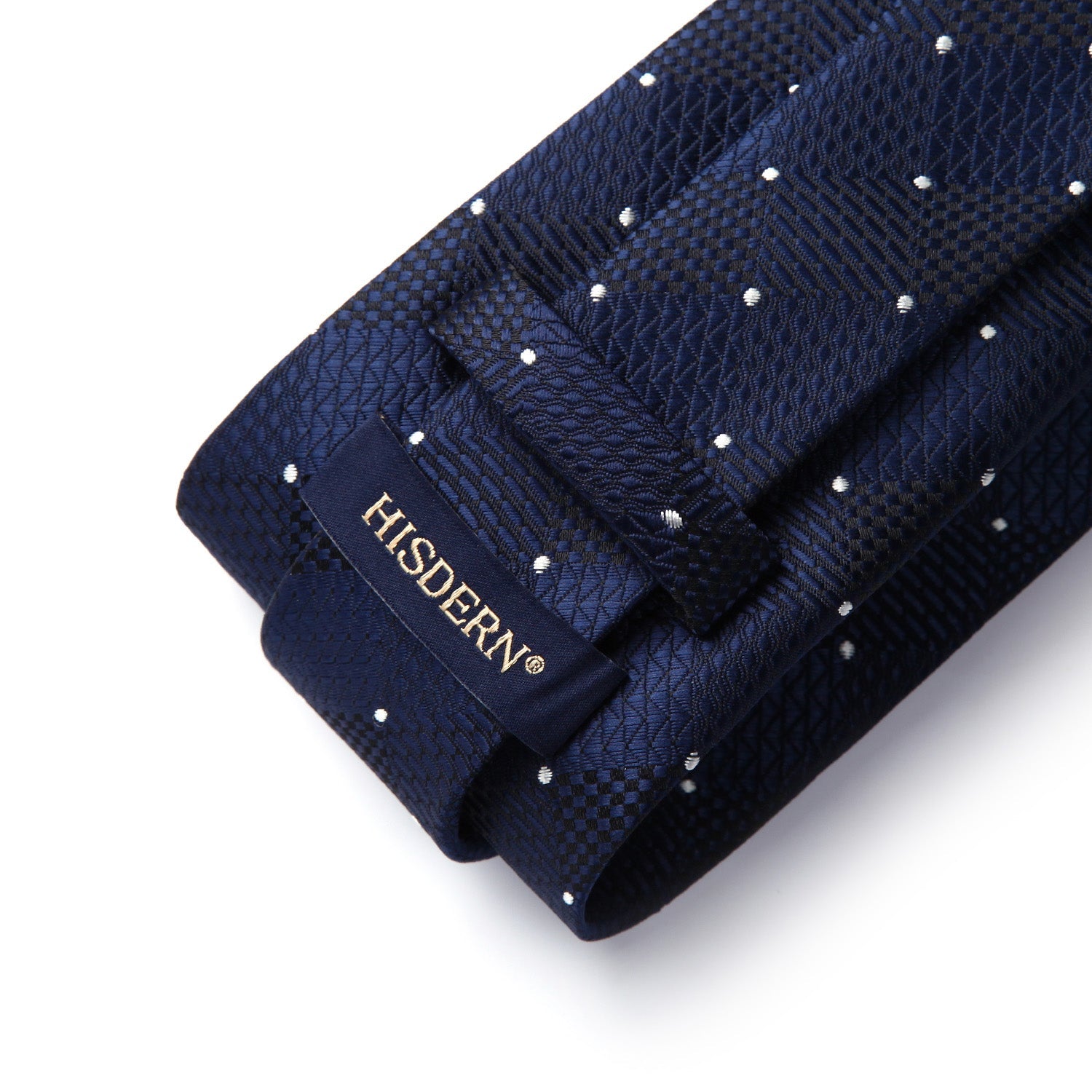 Hisdern Navy Blue White Plaid Wedding Accessories Set