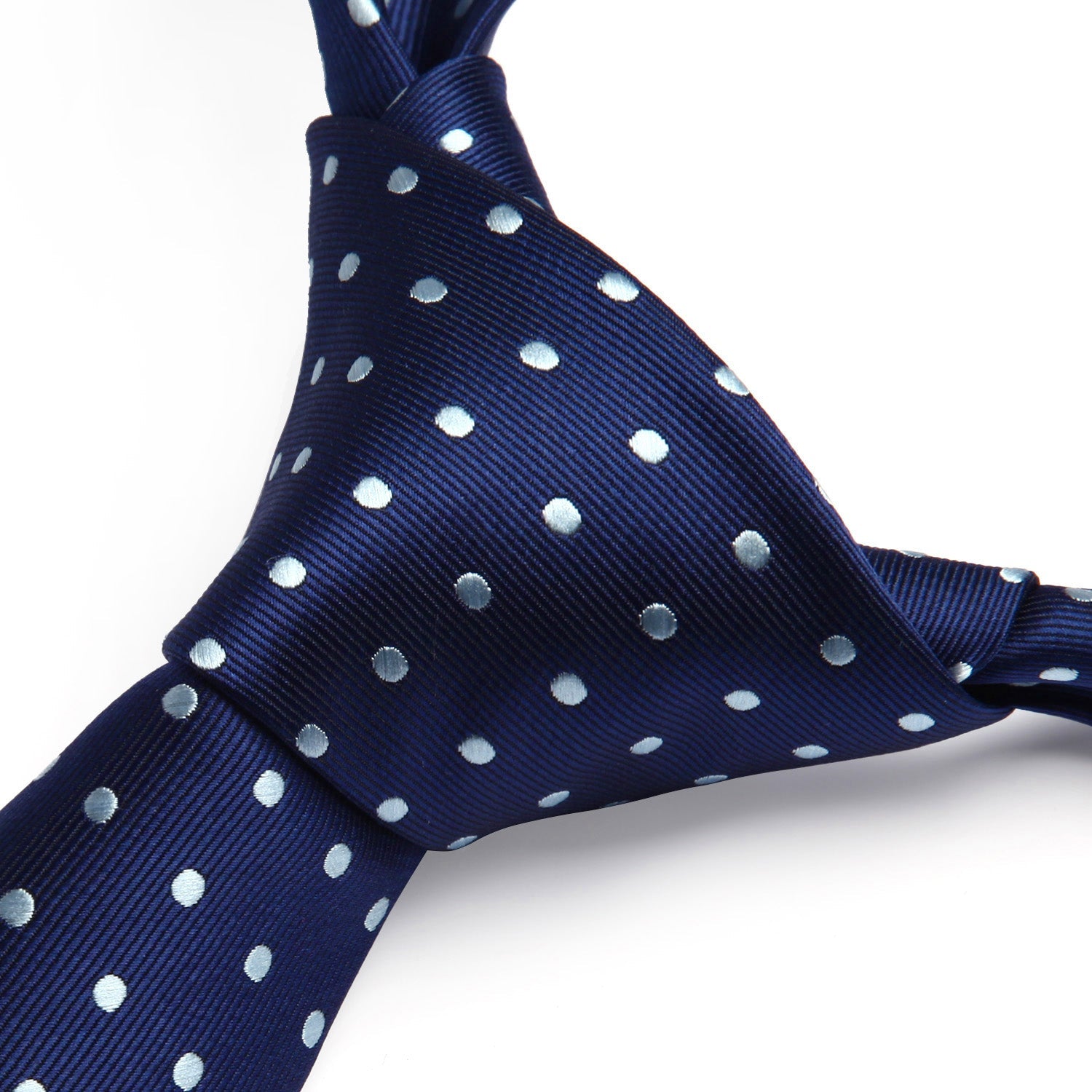 Hisdern Navy Blue Polka Dot Print Tie Set For Formal Events