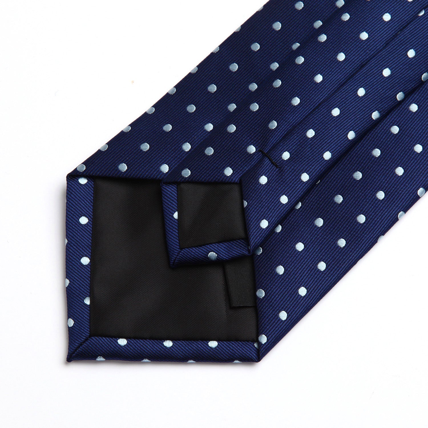Hisdern Navy Blue Polka Dot Print Tie Set For Formal Events
