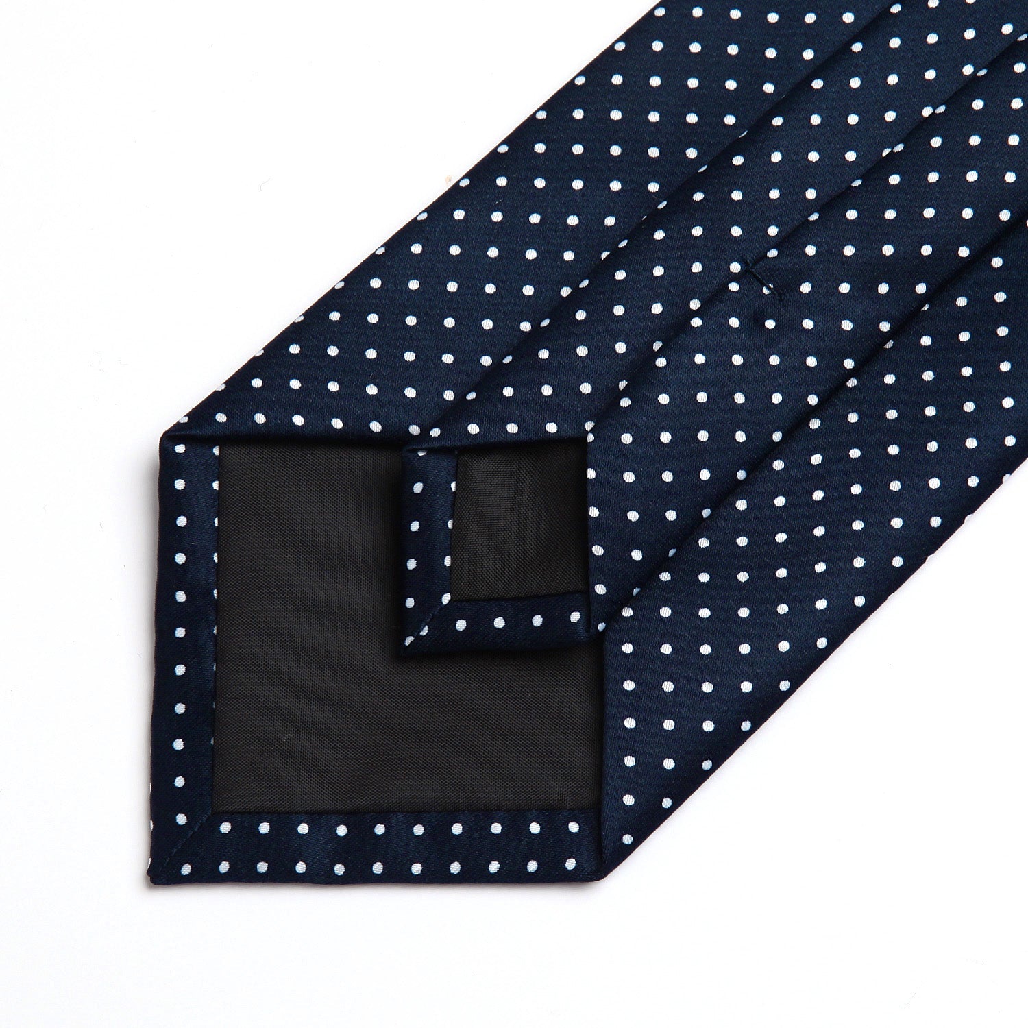 Hisdern Navy Blue Polka Dot Print Tie Set For Formal Events