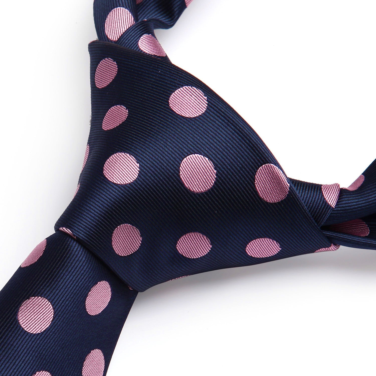 Hisdern Blue Pink Polka Dot Print Tie Set For Formal Events