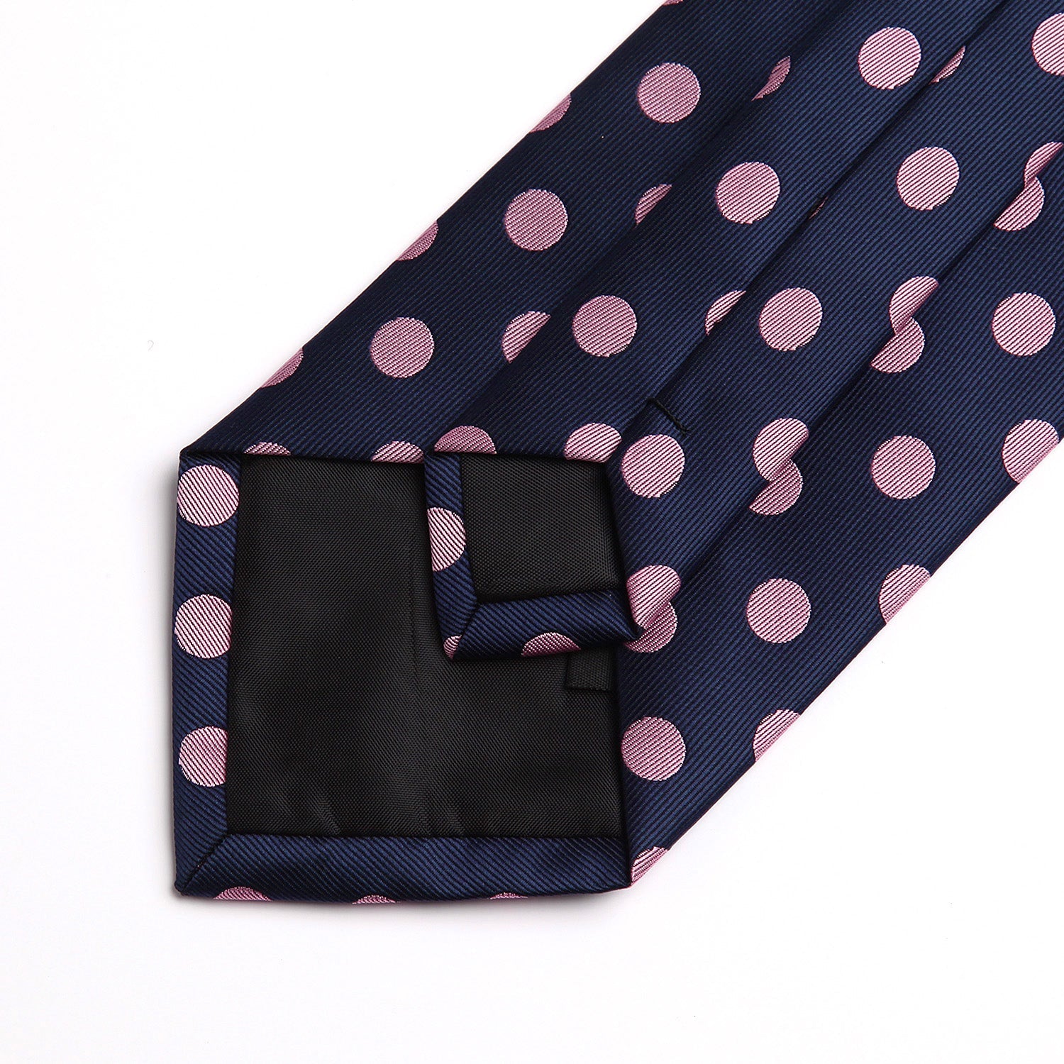 Hisdern Blue Pink Polka Dot Print Tie Set For Formal Events