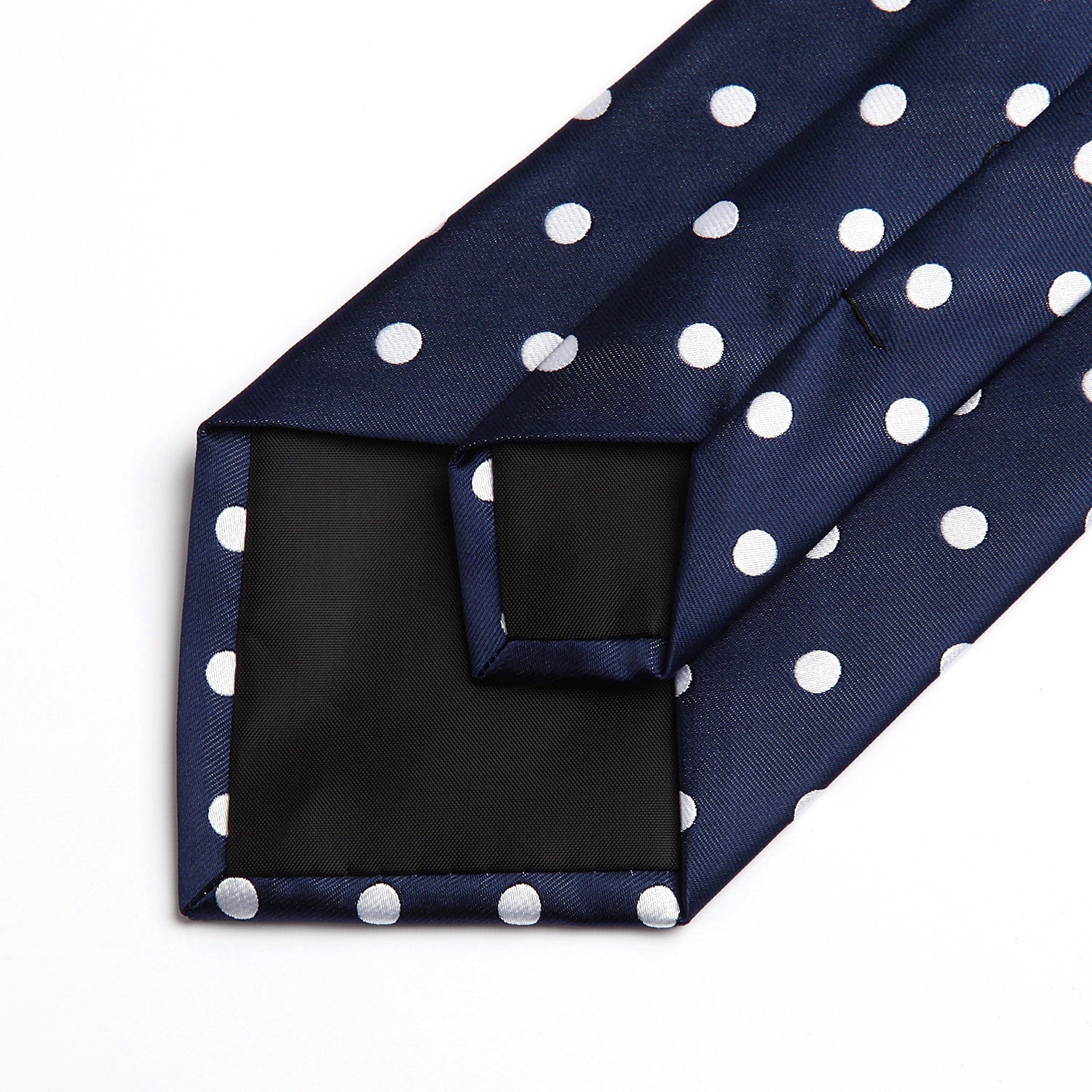 Hisdern Navy Blue Polka Dot Tie Set For Groomsmen