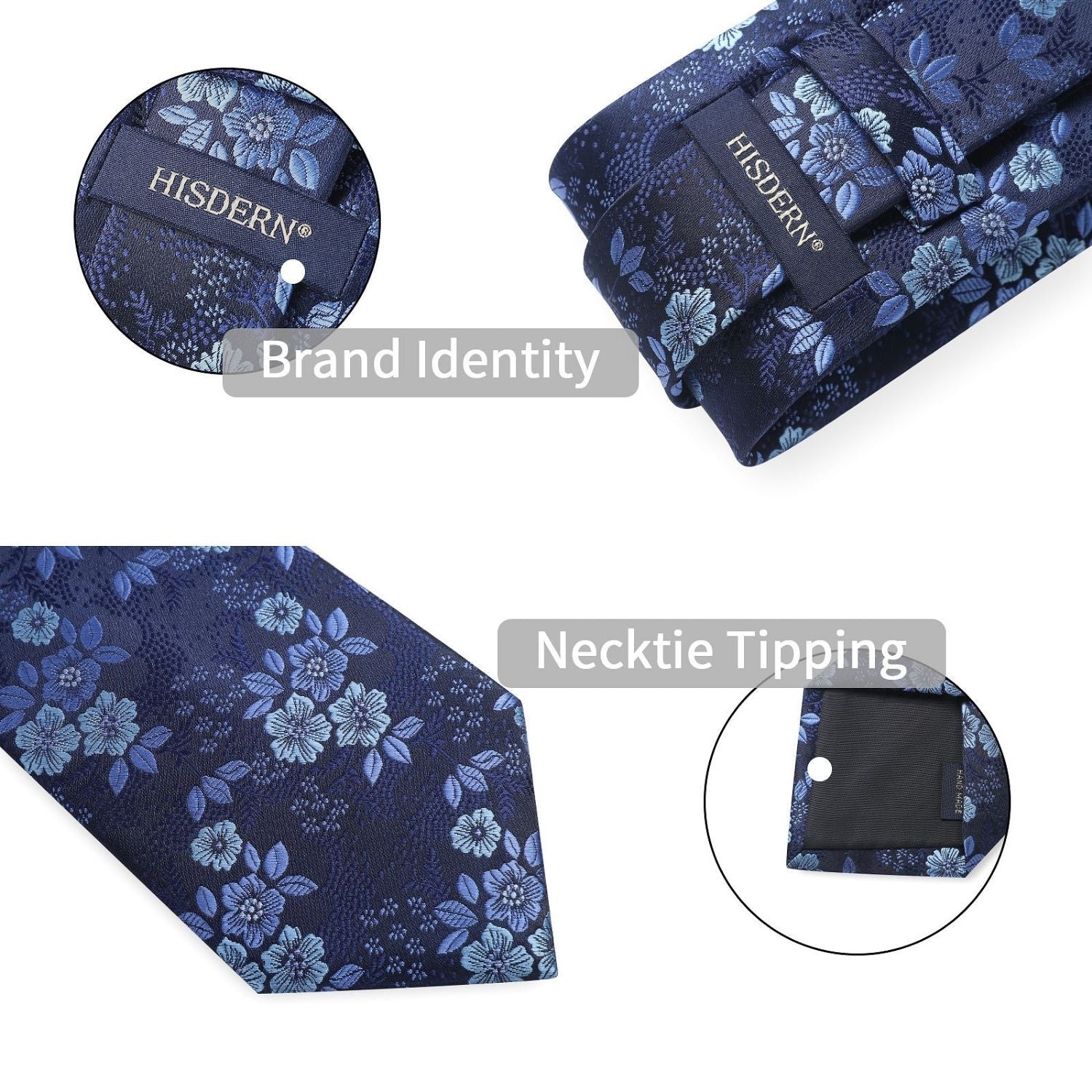 Hisdern Blue Floral Wedding Accessories Set