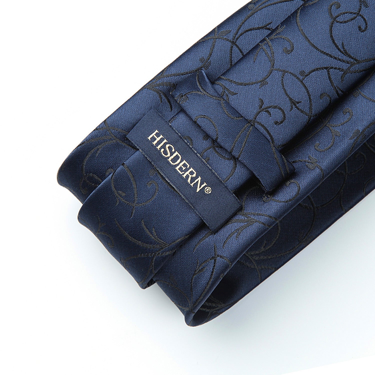 Hisdern Navy Blue Black Floral Wedding Accessories Set