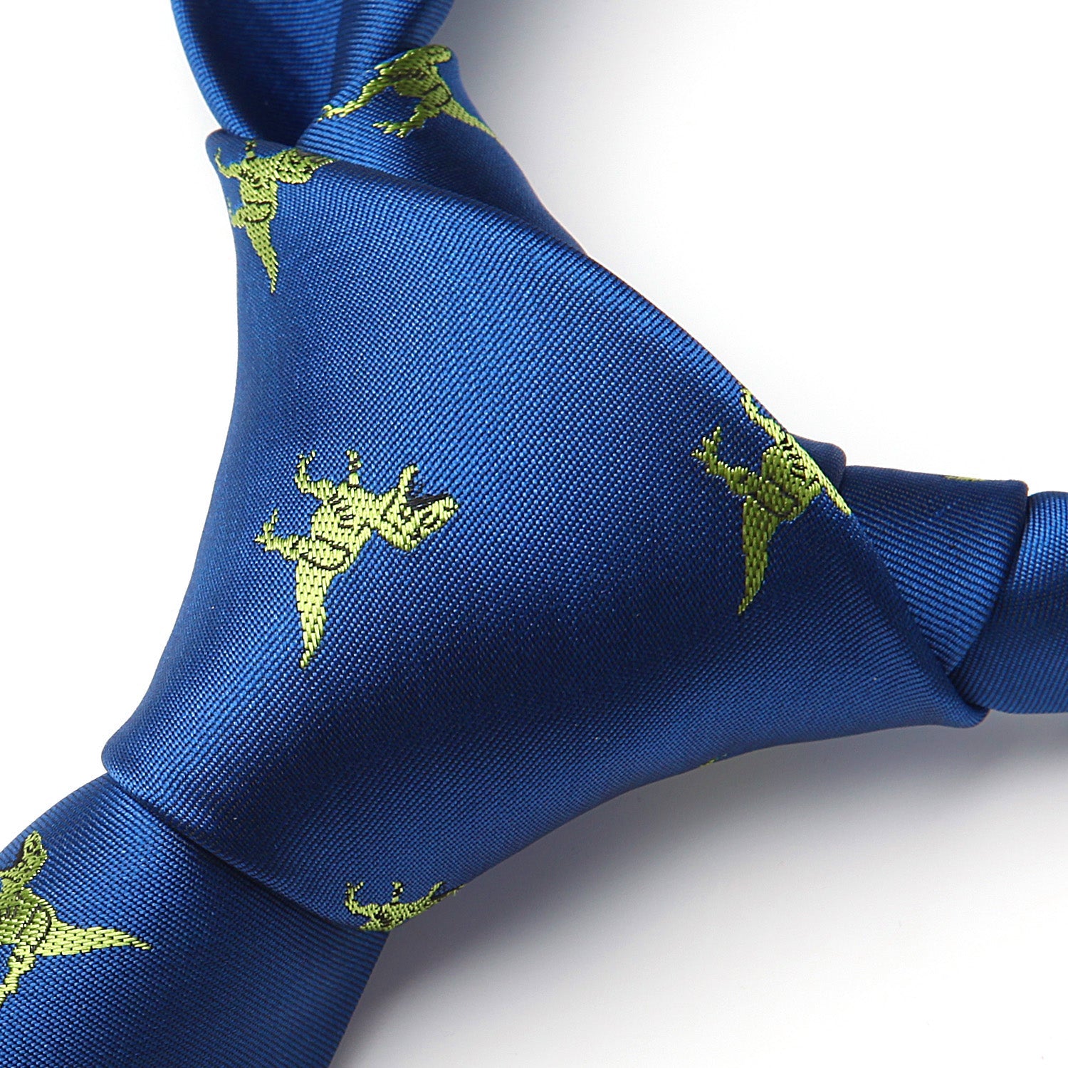 Hisdern Blue Green Dinosaur Print Men's Suit Tie Set