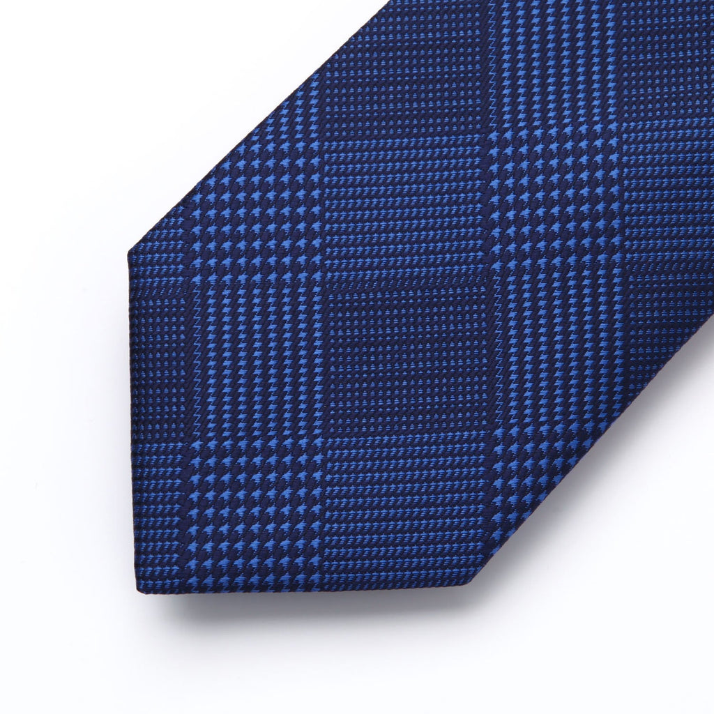 Hisdern Blue Plaid Wedding Business Tie Set