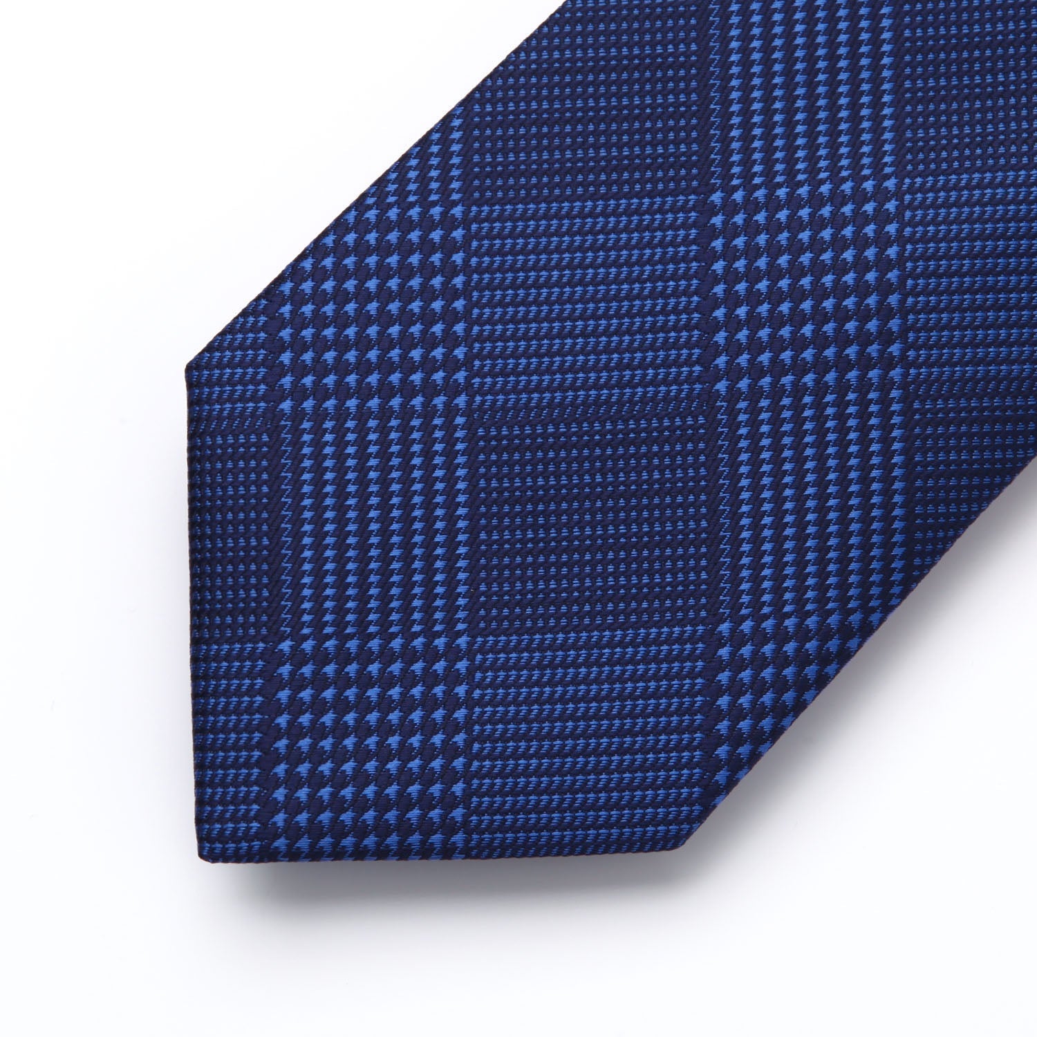 Hisdern Blue Plaid Wedding Business Tie Set