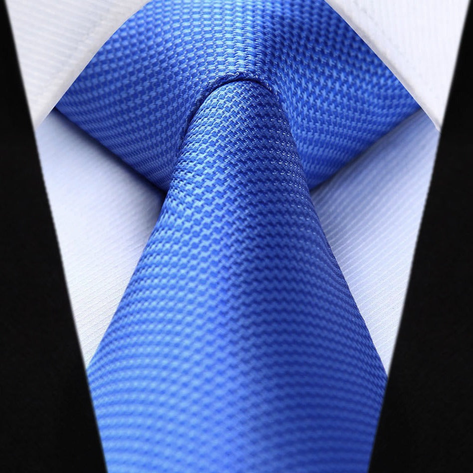 Hisdern Blue Houndstooth Wedding Tie Set