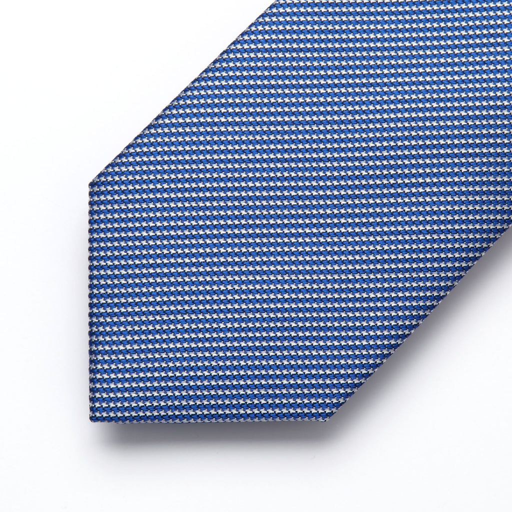 Hisdern Blue Houndstooth Wedding Tie Set