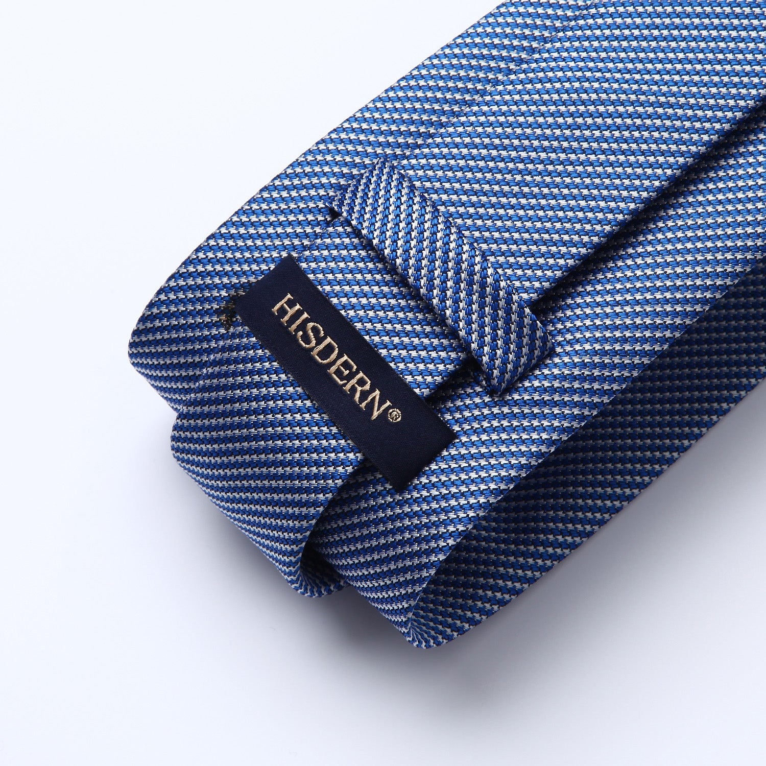 Hisdern Blue Houndstooth Wedding Tie Set