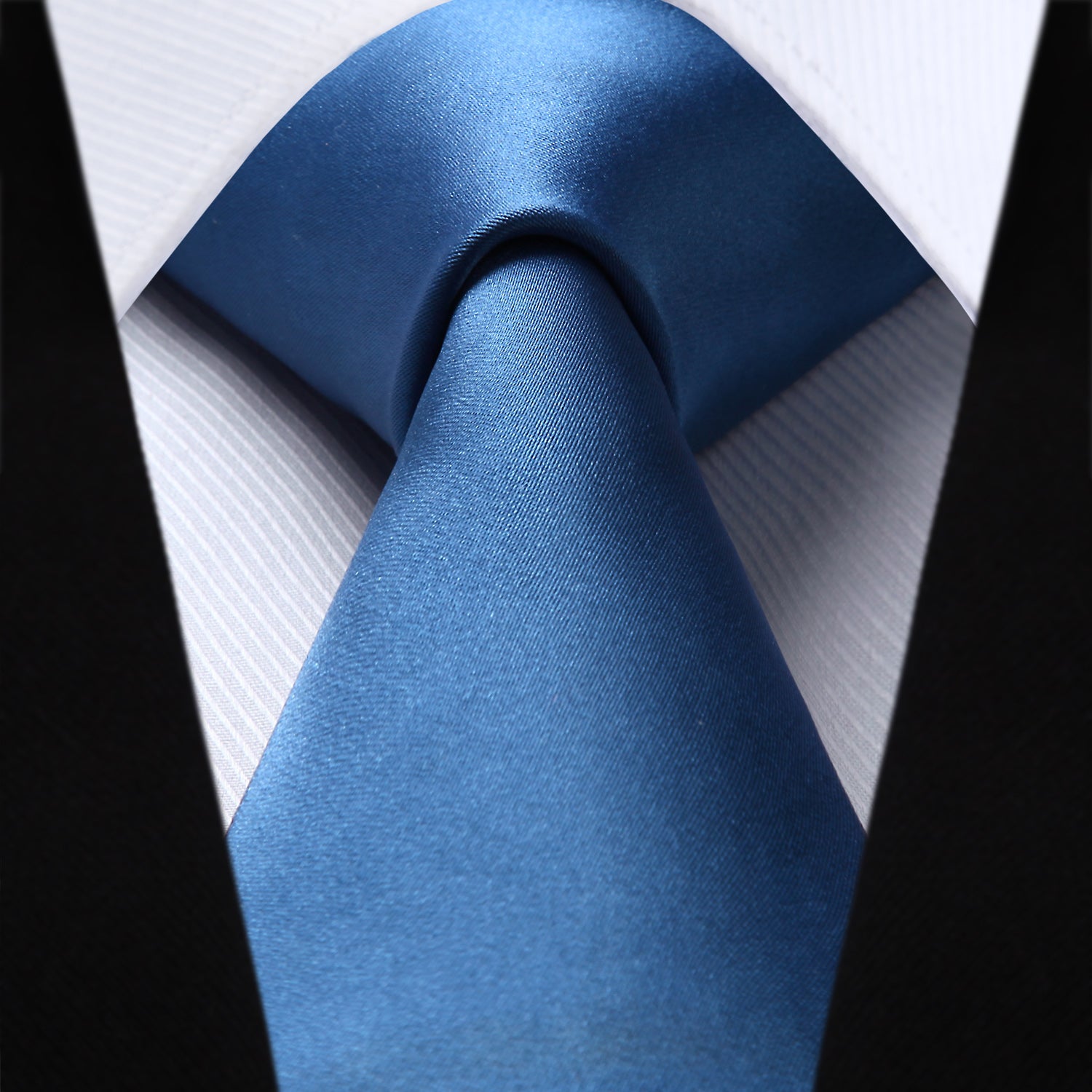 Hisdern Blue Ashes Striped Business Tie Set