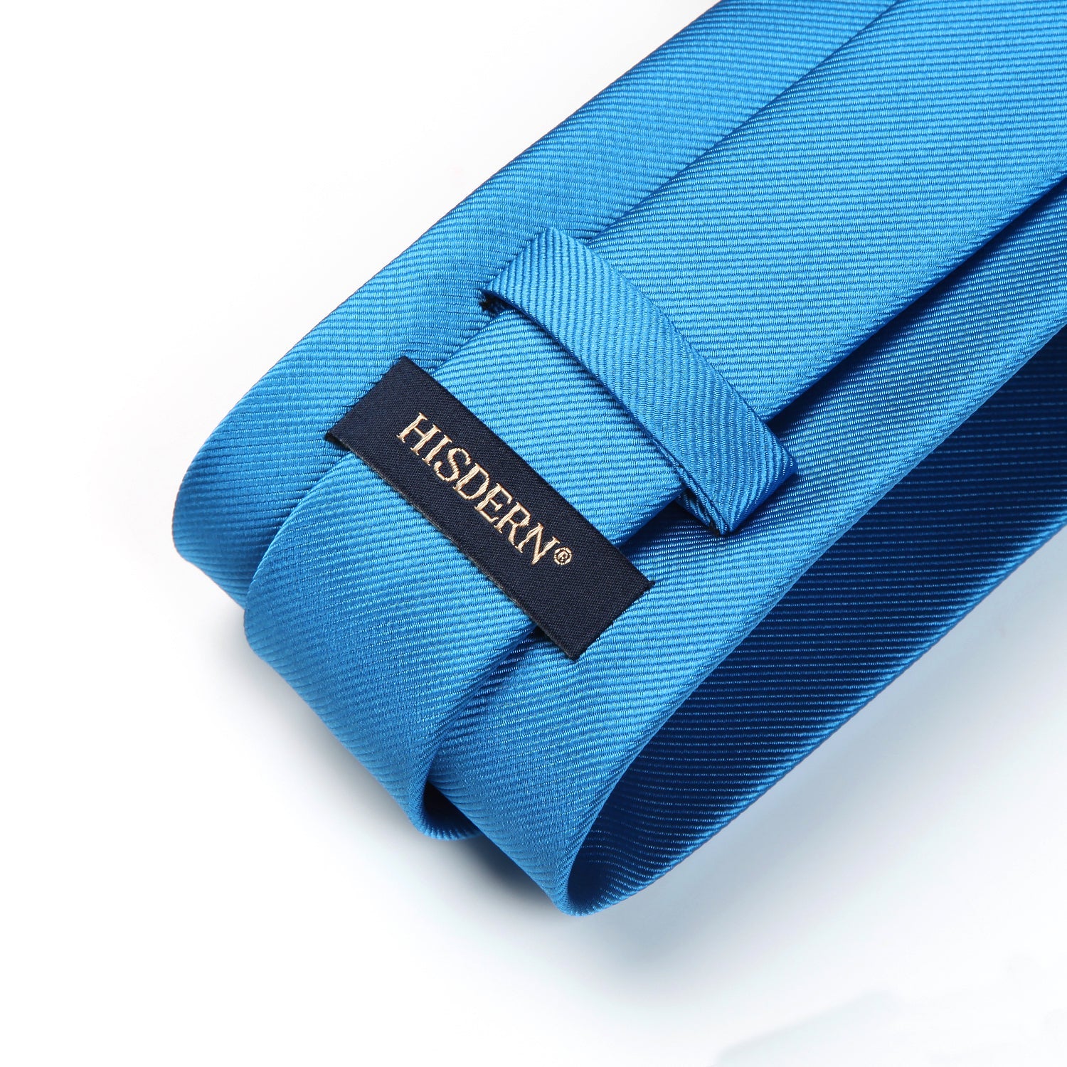 Hisdern Blue Royal Bright Solid Men’s Tie Set for Formal & Wedding