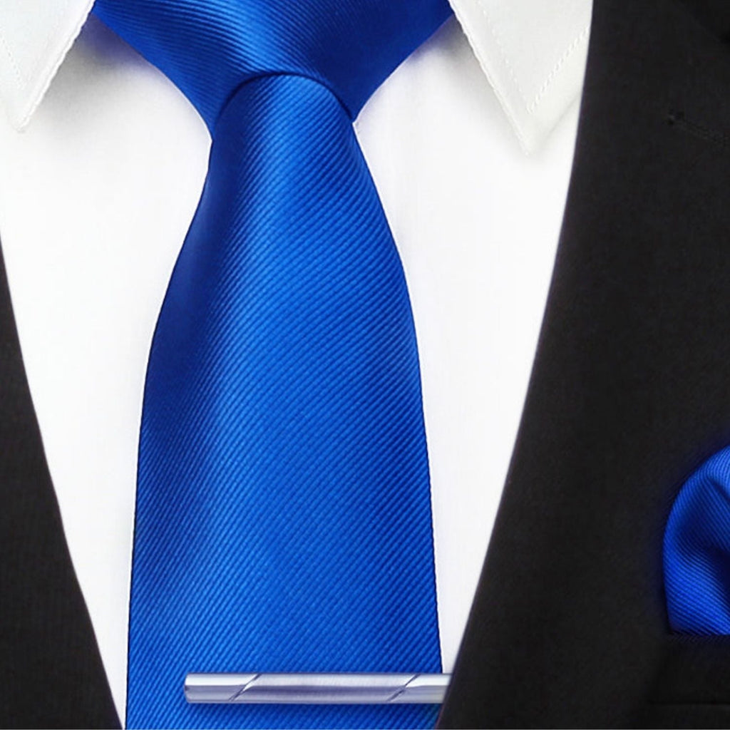 Hisdern Royal Blue Solid Wedding Accessories Set With Clip