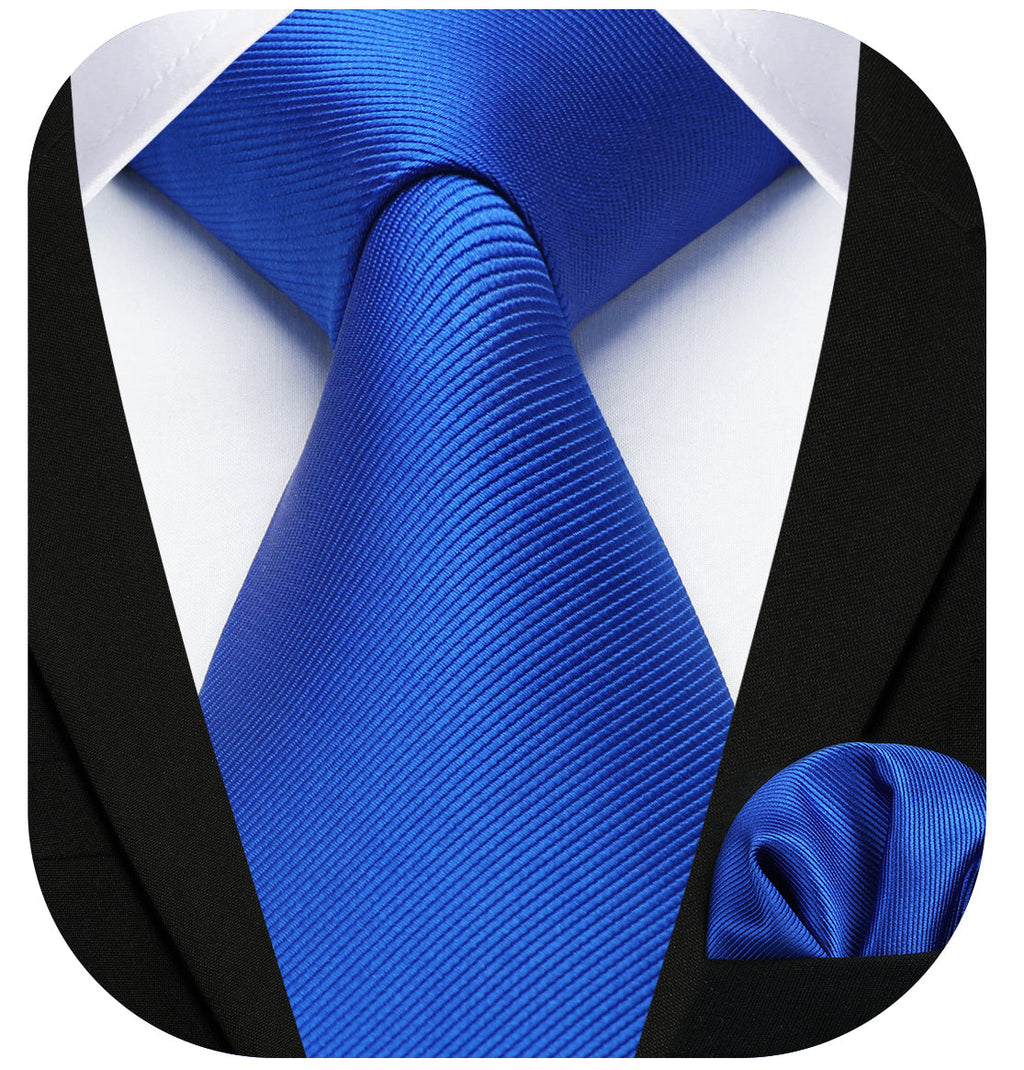 Hisdern Royal Blue Striped Business Tie Set