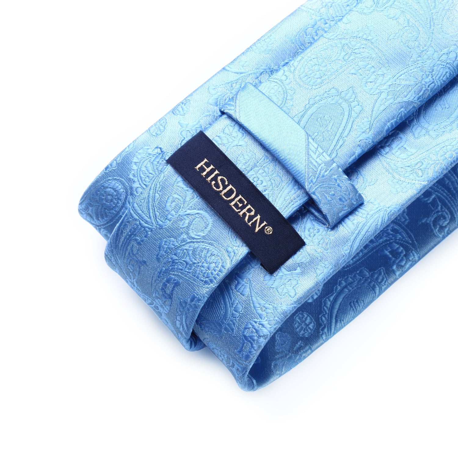 Hisdern Baby Blue Paisley Tie Set For Groomsmen