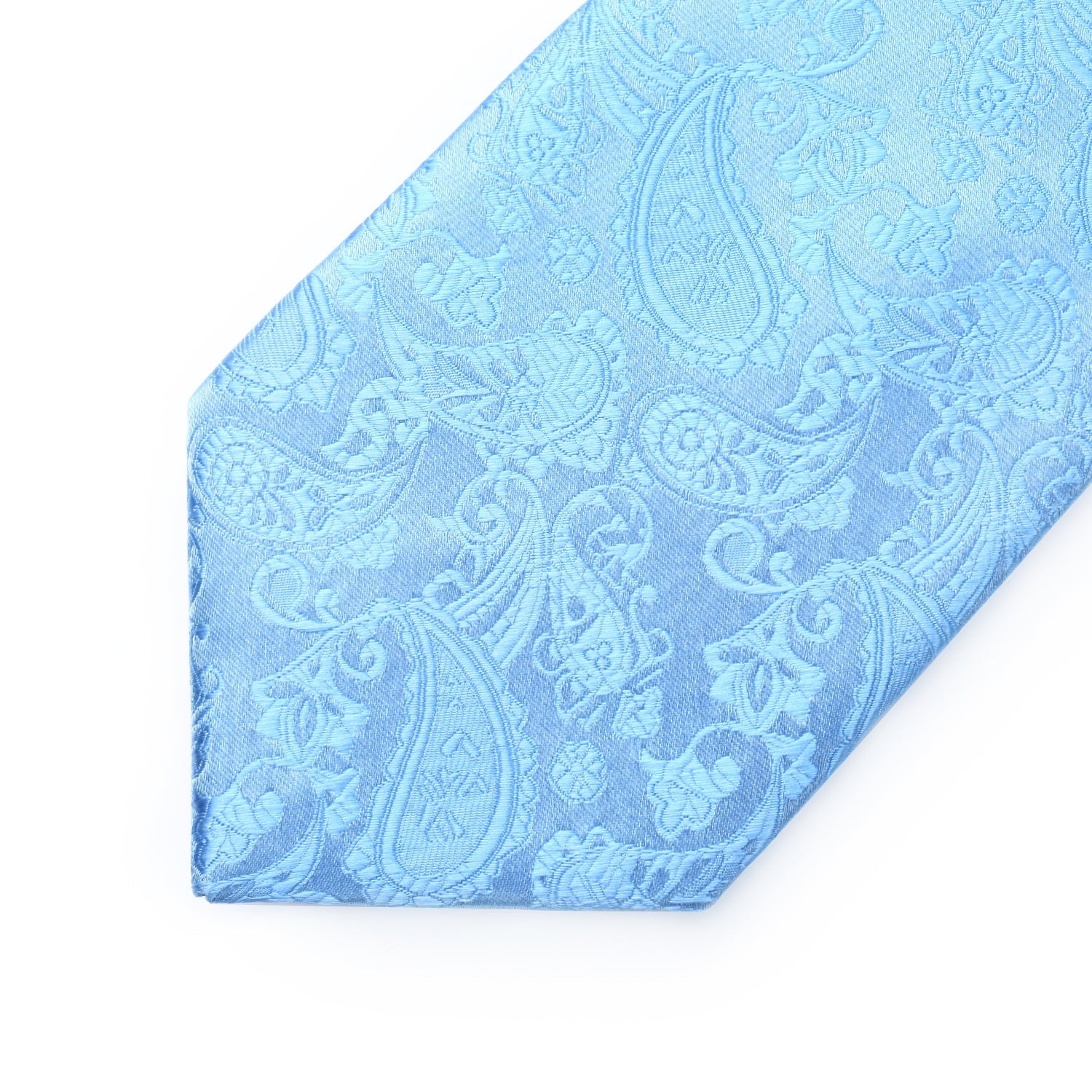Hisdern Baby Blue Paisley Tie Set For Groomsmen