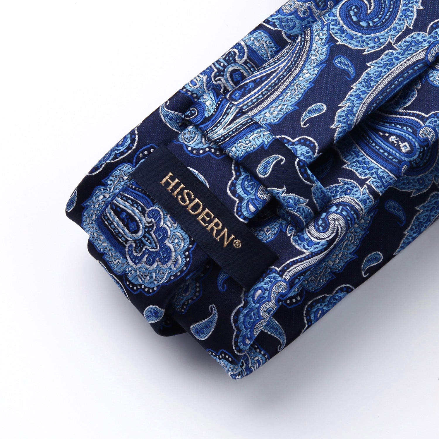 Hisdern Blue Paisley Tie Set For Formal Wear