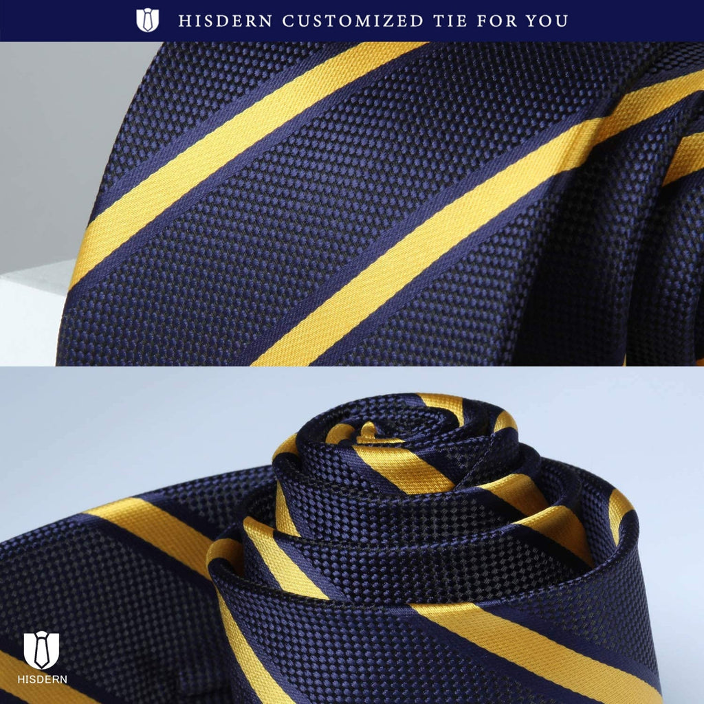 Hisdern Yellow Navy Striped Wedding Accessories Set