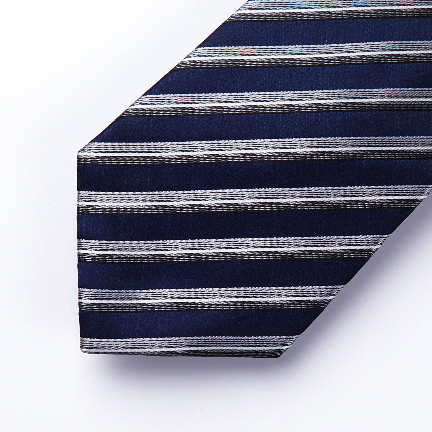 Hisdern Navy Blue Striped Business Tie Set