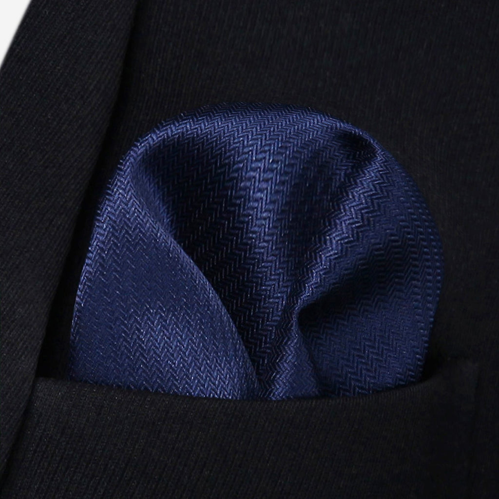 Hisdern Navy Blue Striped Business Tie Set
