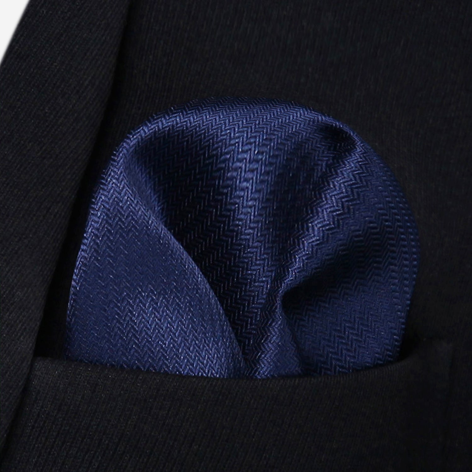Hisdern Navy Blue Striped Business Tie Set