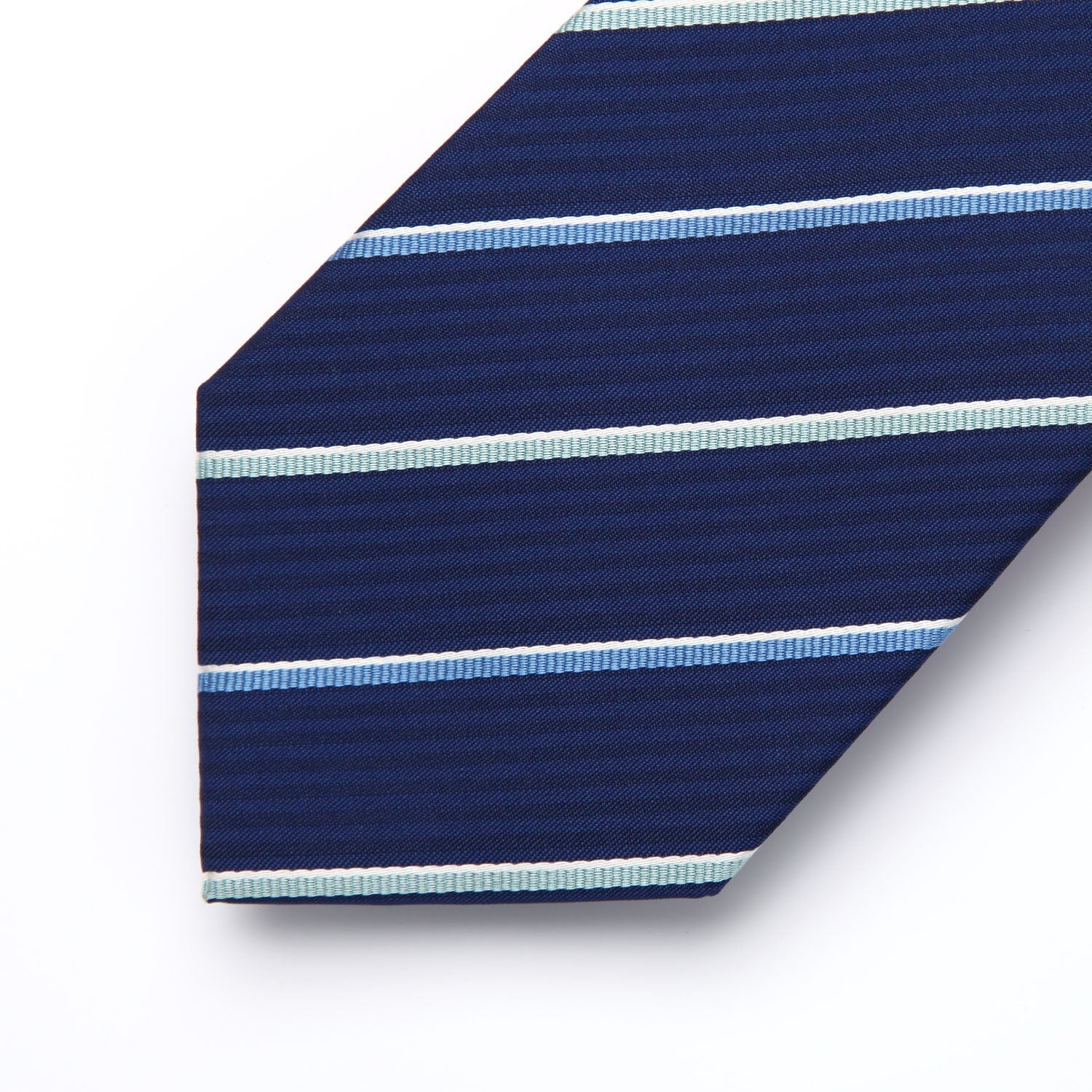 Hisdern Navy Blue Striped Business Tie Set