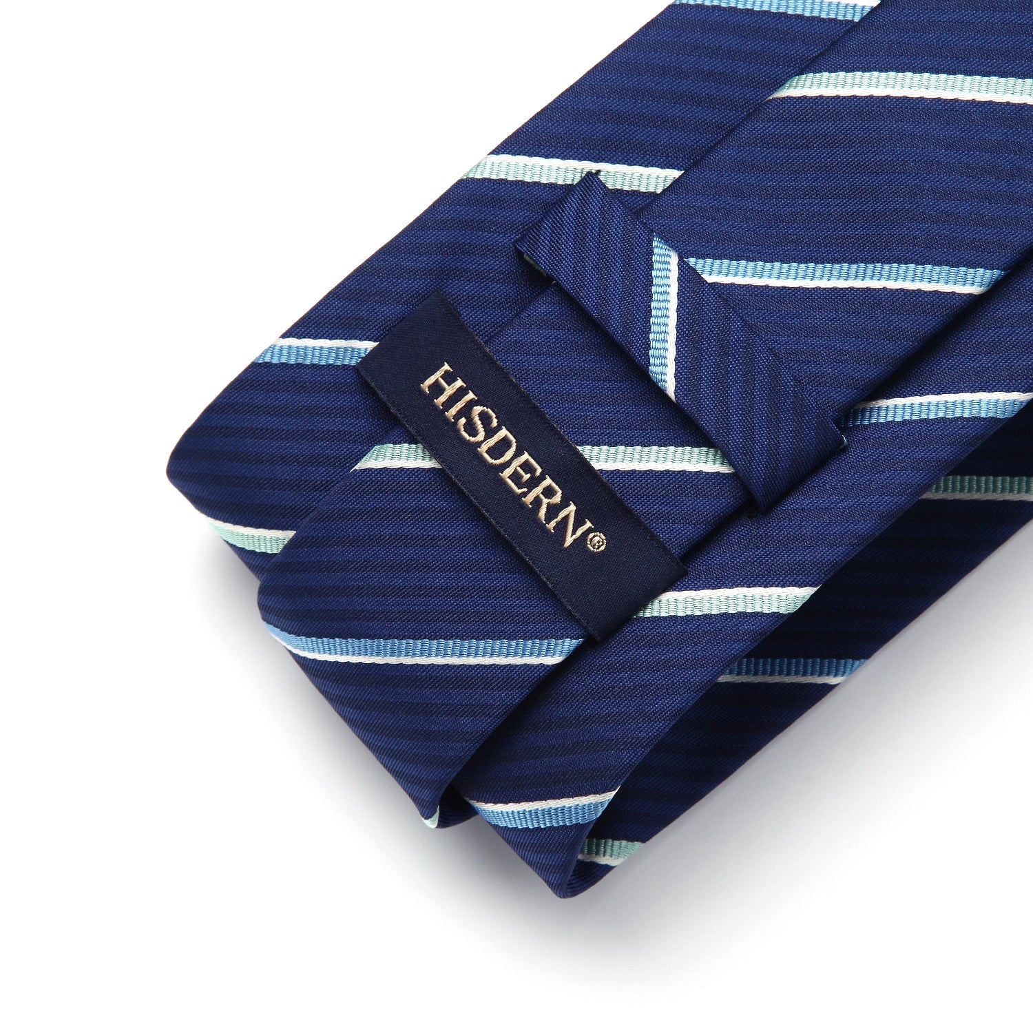 Hisdern Navy Blue Striped Business Tie Set