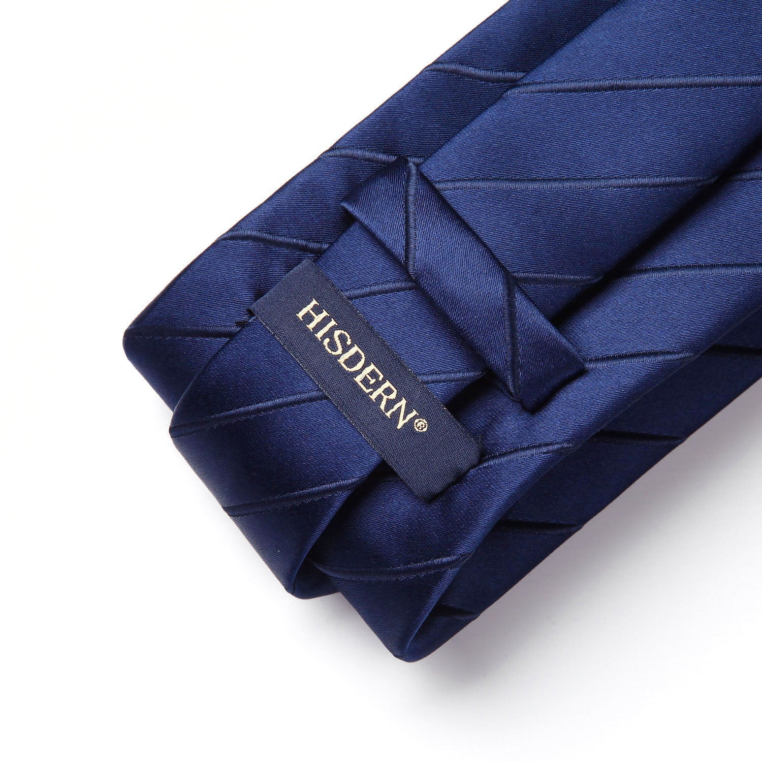 Hisdern Navy Blue Striped Business Tie Set