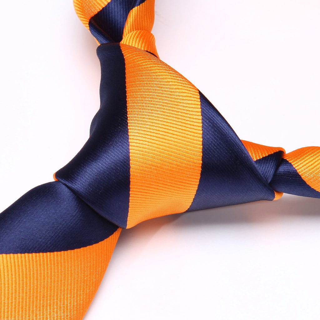 Hisdern Orange Striped Business Tie Set