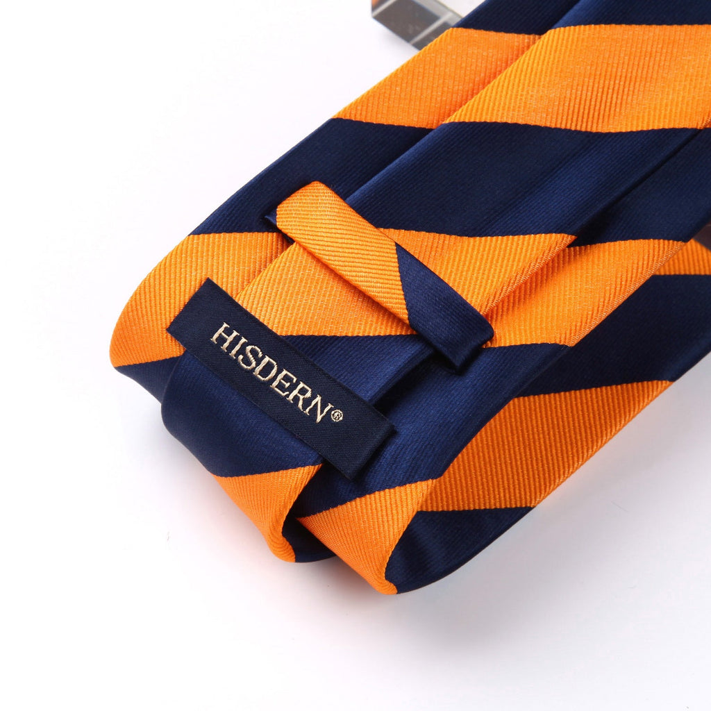 Hisdern Orange Striped Business Tie Set