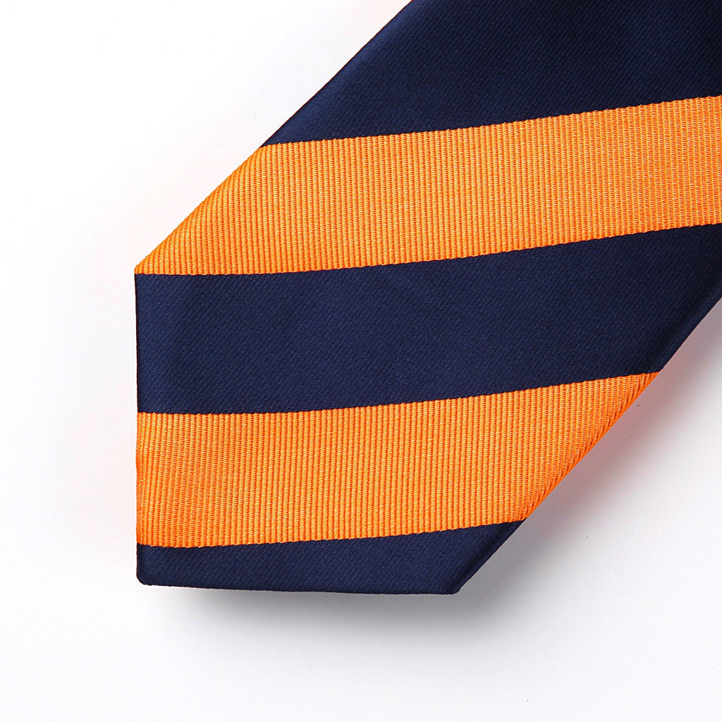 Hisdern Orange Striped Business Tie Set