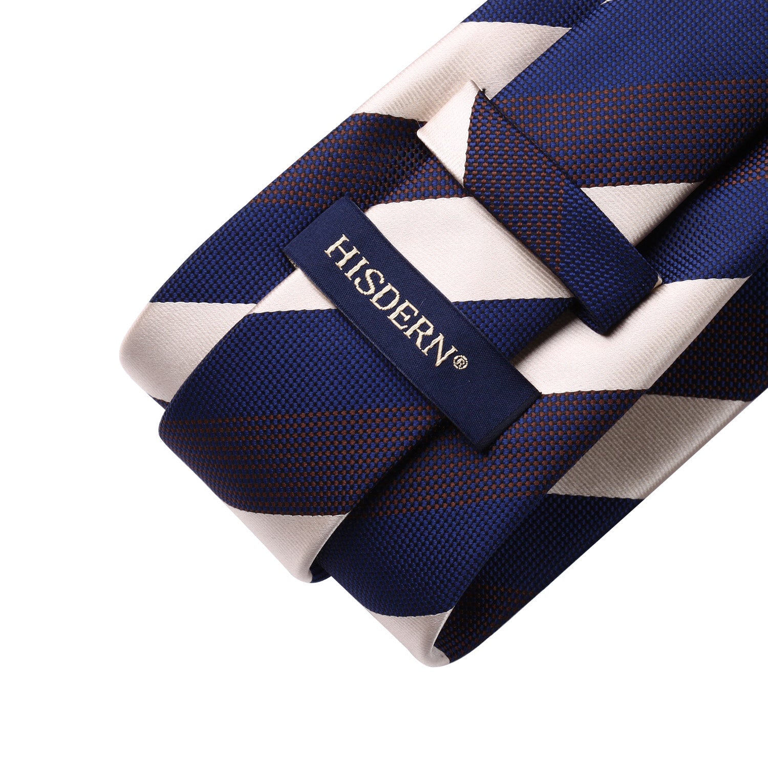 Hisdern Navy Wheat Striped Business Tie Set