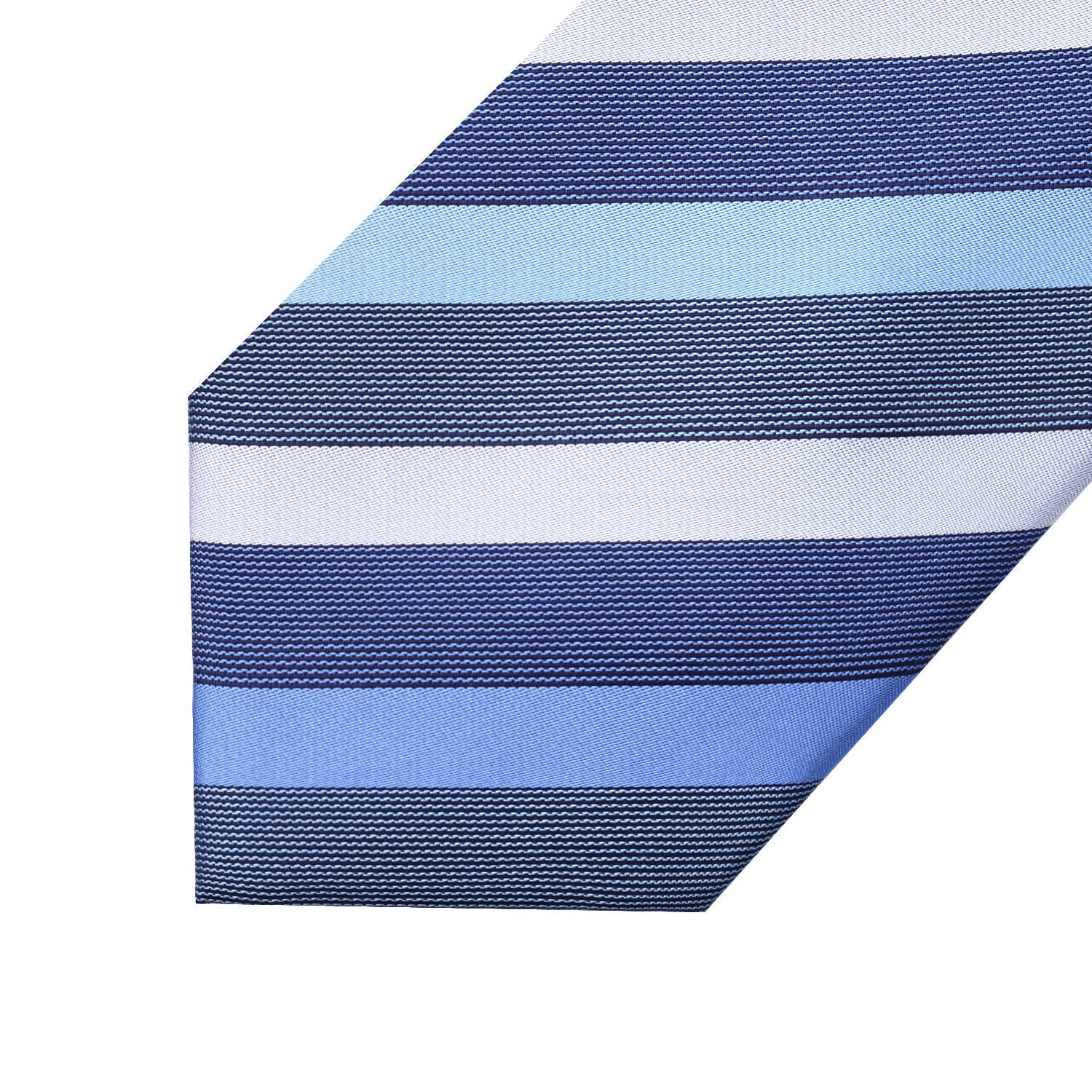 Hisdern Steel Blue White Striped Business Tie Set