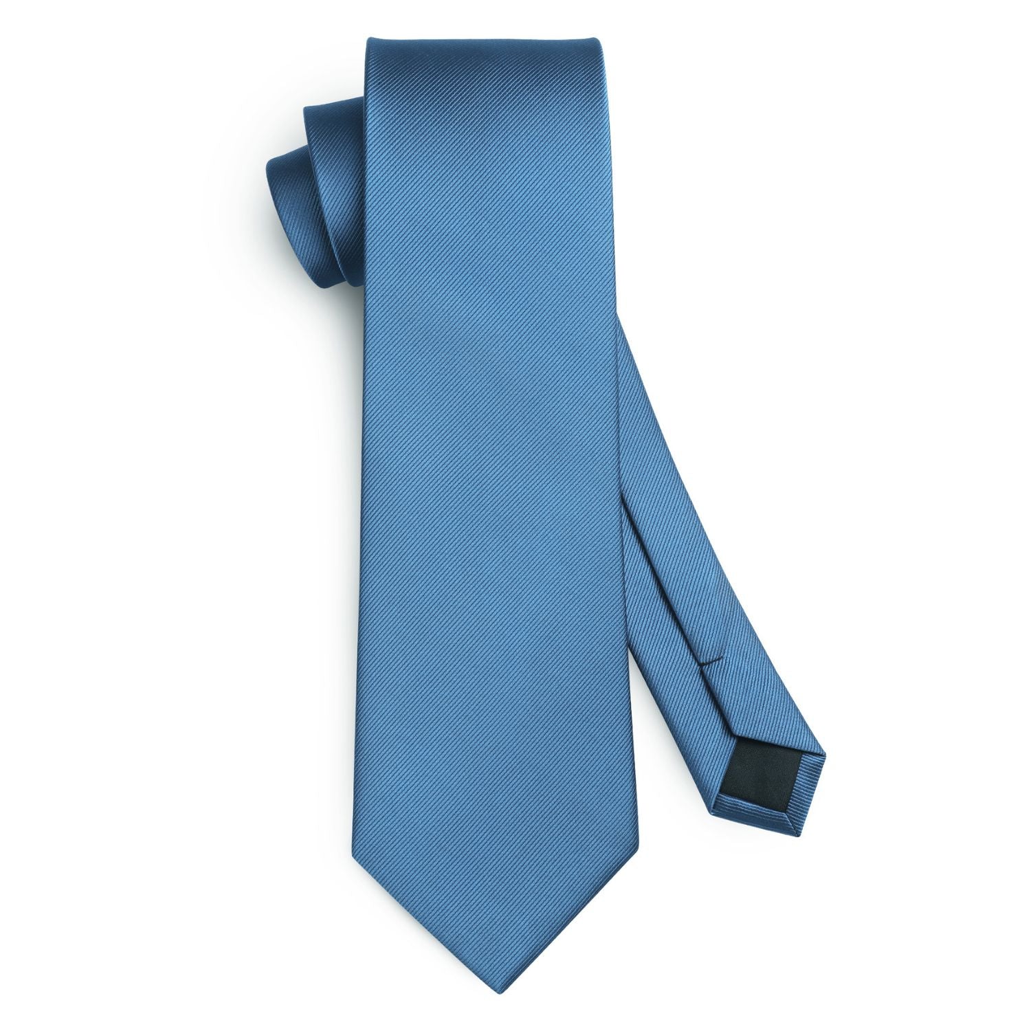 Hisdern Blue Dusty Solid Men’s Tie Set for Formal & Wedding
